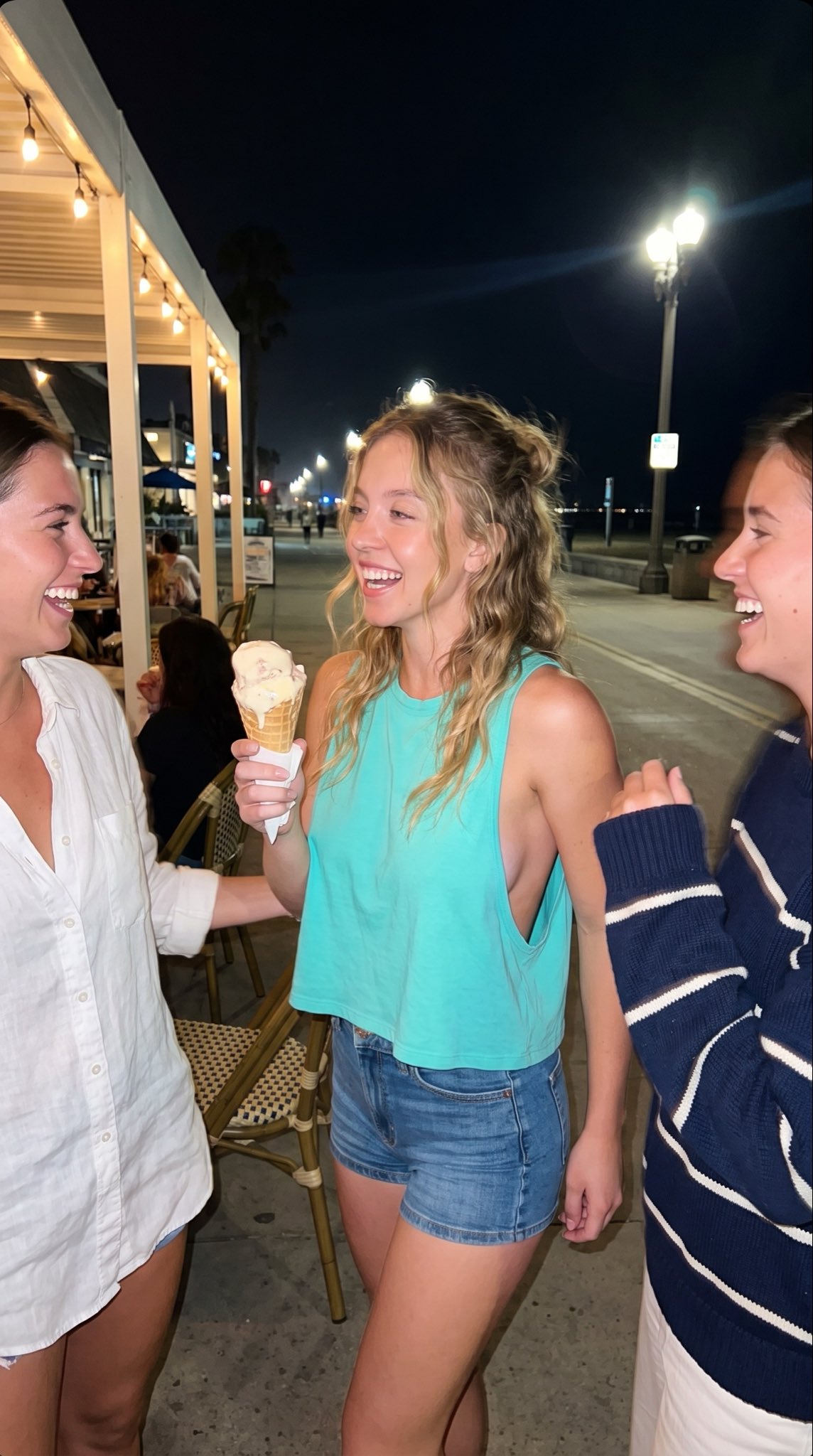 Freya Allan Beach Ice Cream Night — AI image prompt — Nano Banana Pro — Cinematic, Realistic - 3