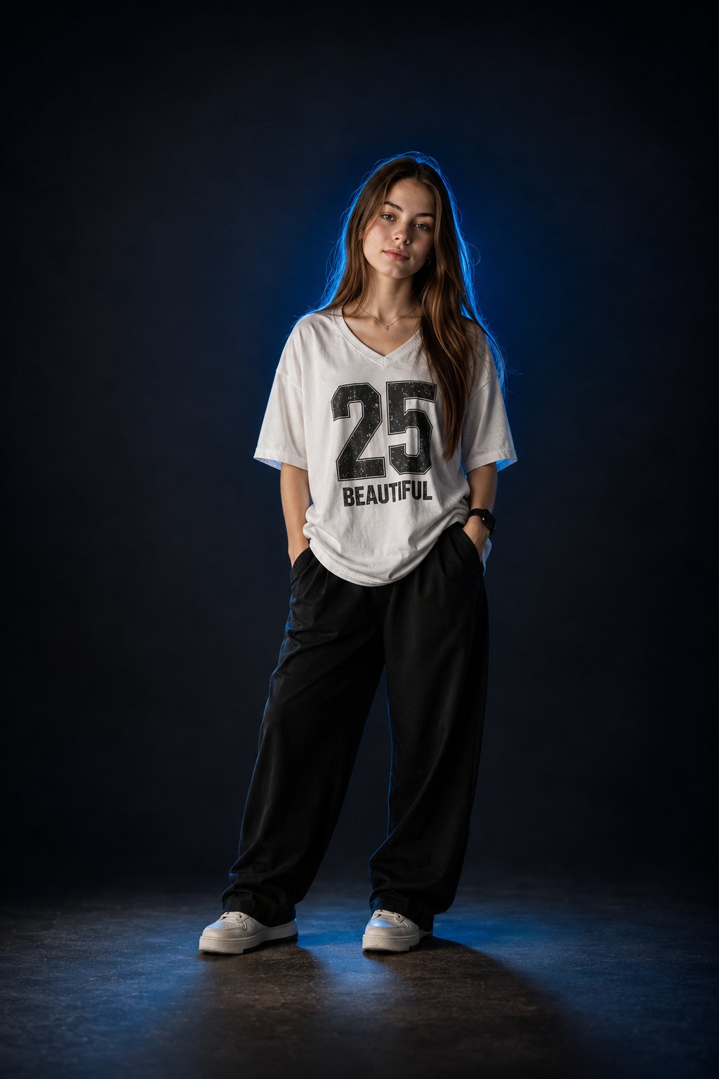 Studio Fashion Portrait with Blue Rim Light — AI image prompt — GPT Image 2 — Cinematic, Fashion, Portrait - 2
