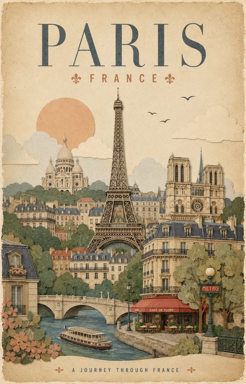 复古纸拼贴旅行海报 — AI image prompt — GPT Image 2 — Vintage, Poster, Cityscape - 3