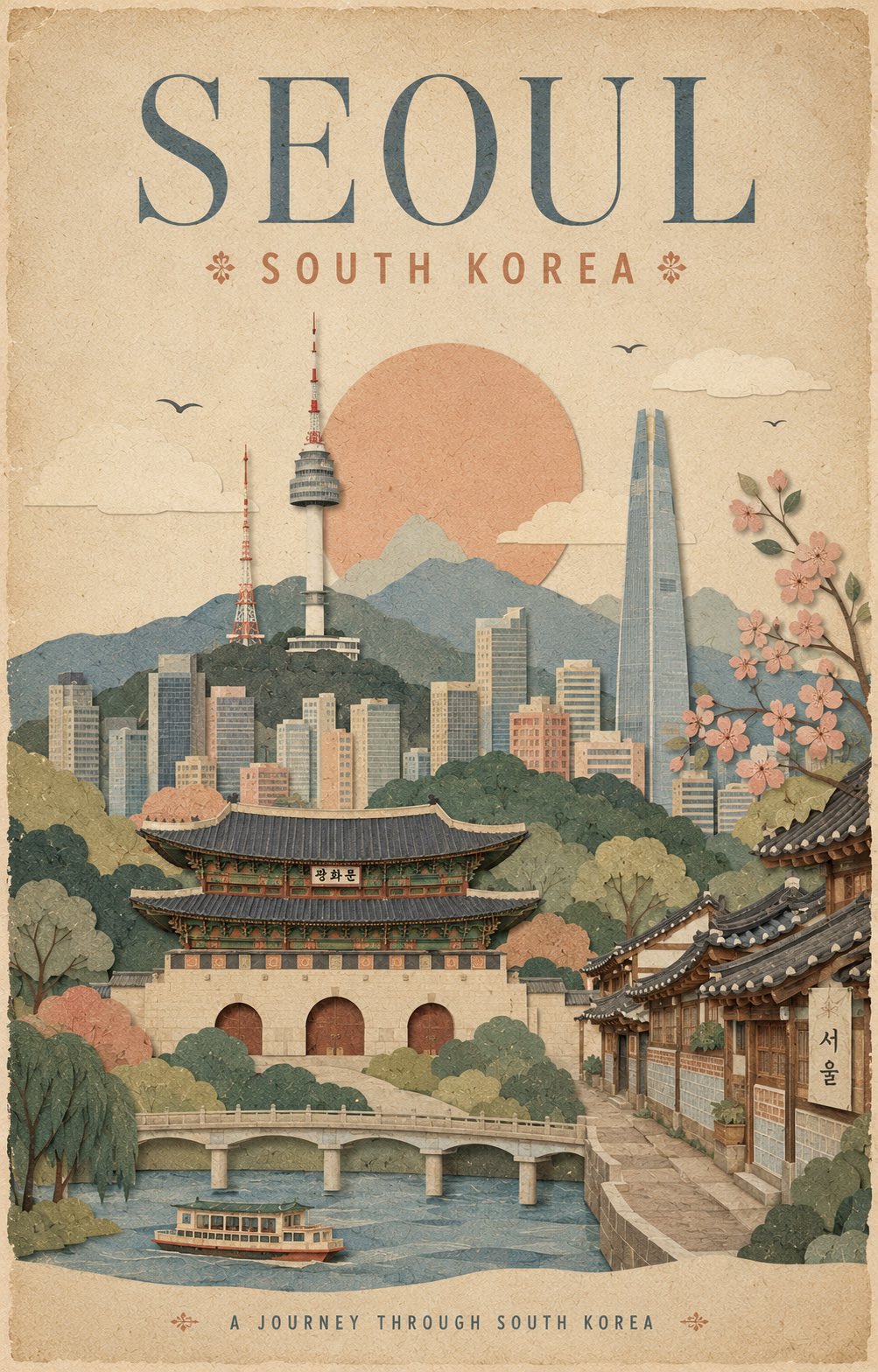 复古纸拼贴旅行海报 — AI image prompt — GPT Image 2 — Vintage, Poster, Cityscape - 4