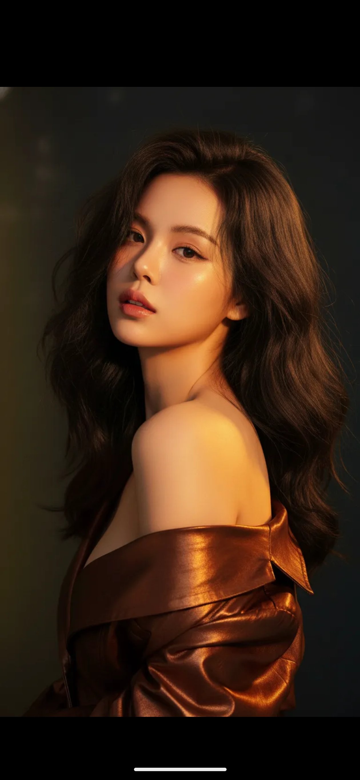 銅色ジャケットの女性エディトリアルポートレート — AI image prompt — GPT Image 2 — Portrait, Cinematic, Fashion