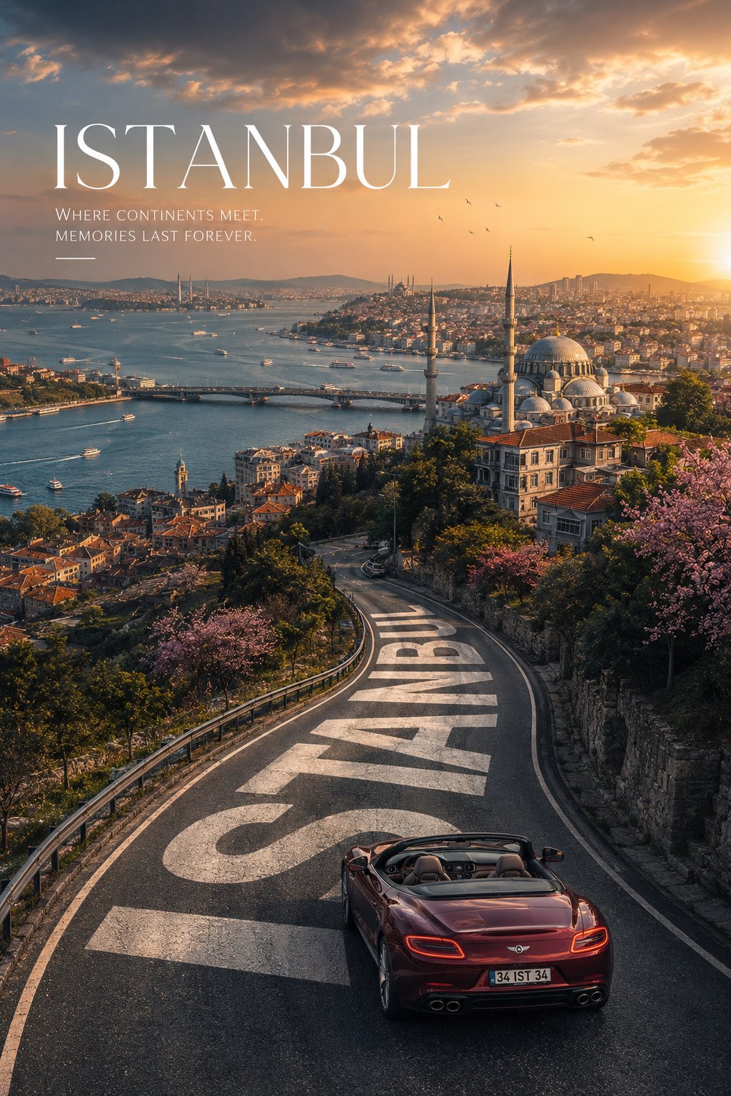 프리미엄 관광 도로 타이포그래피 포스터 — AI image prompt — GPT Image 2 — Typography, Poster, Aerial - 3