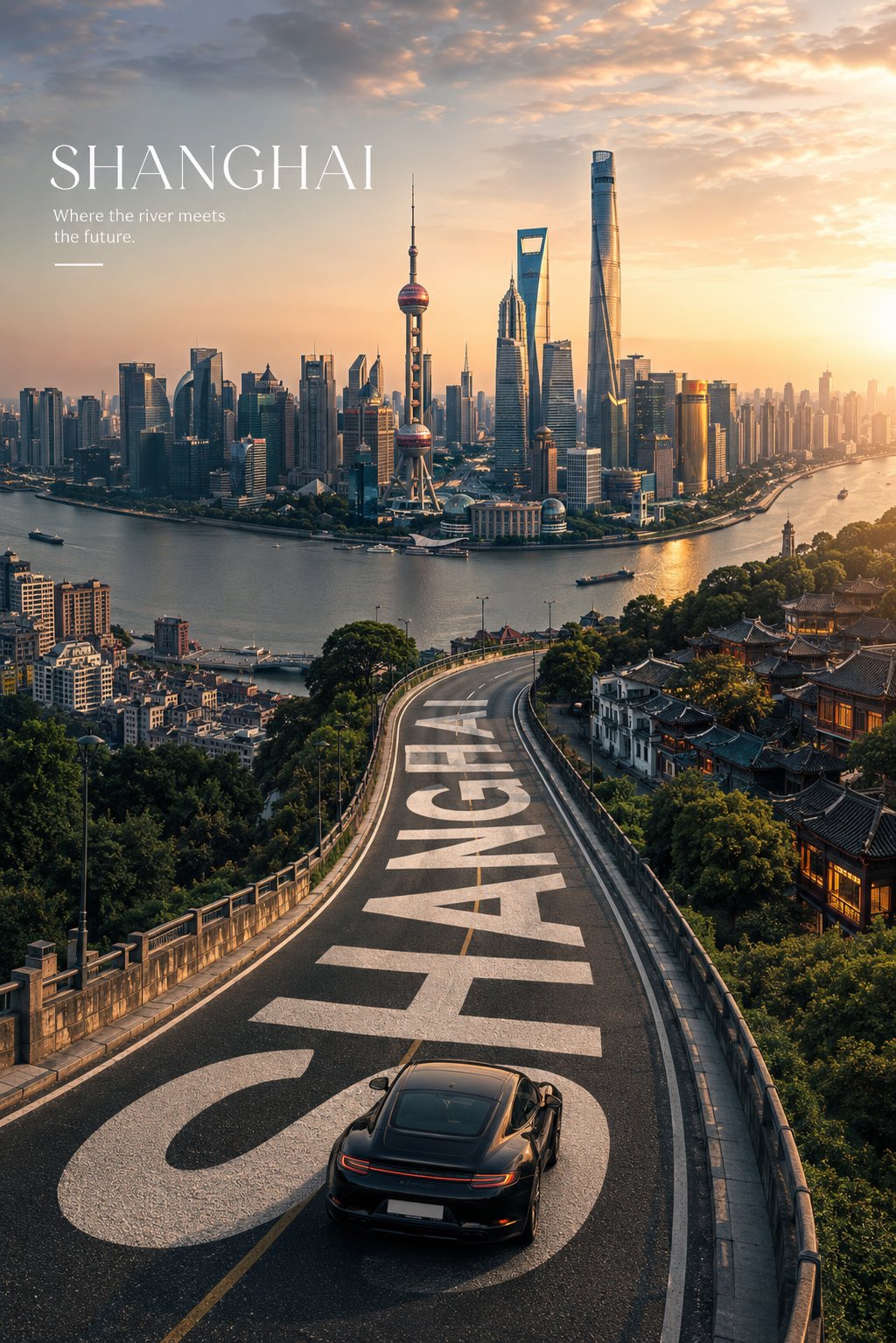 프리미엄 관광 도로 타이포그래피 포스터 — AI image prompt — GPT Image 2 — Typography, Poster, Aerial - 4