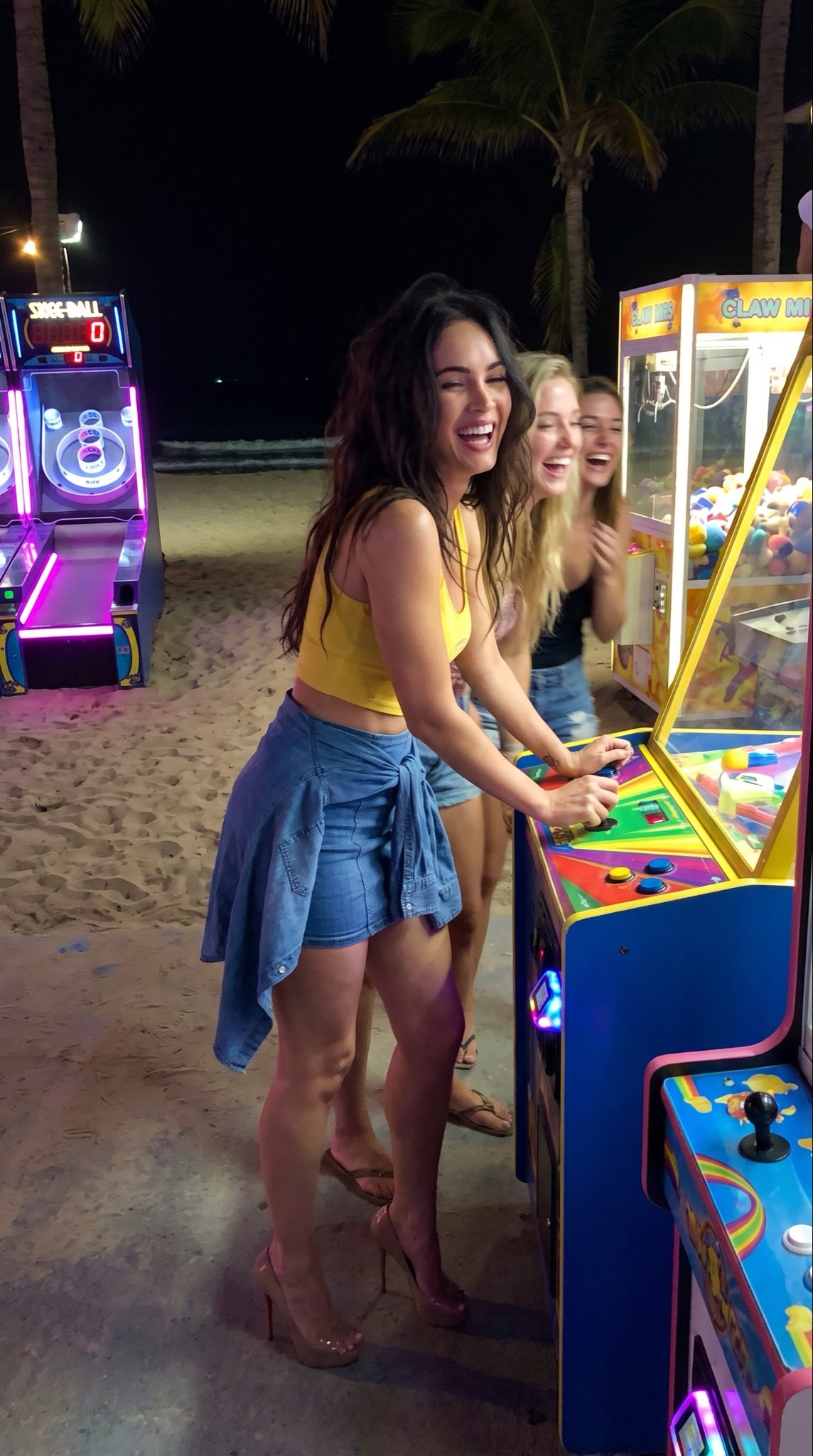 Arcade Beach Night with Friends — AI image prompt — Nano Banana Pro — Street Photography, Cinematic - 3