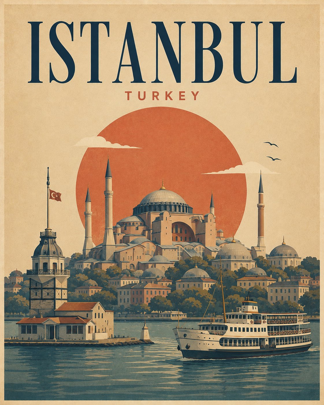 极简复古旅行海报 — AI image prompt — GPT Image 2 — Poster, Vintage, Typography - 3