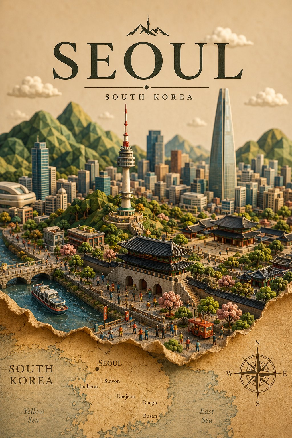 Miniature Travel Poster Diorama — AI image prompt — GPT Image 2 — Poster, 3D Render - 2