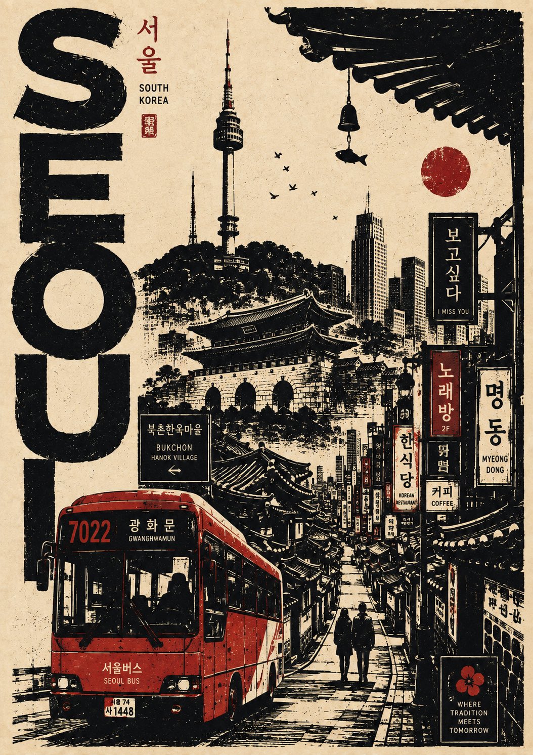 도시 빈티지 여행 포스터 — AI image prompt — GPT Image 2 — Vintage, Poster - 3