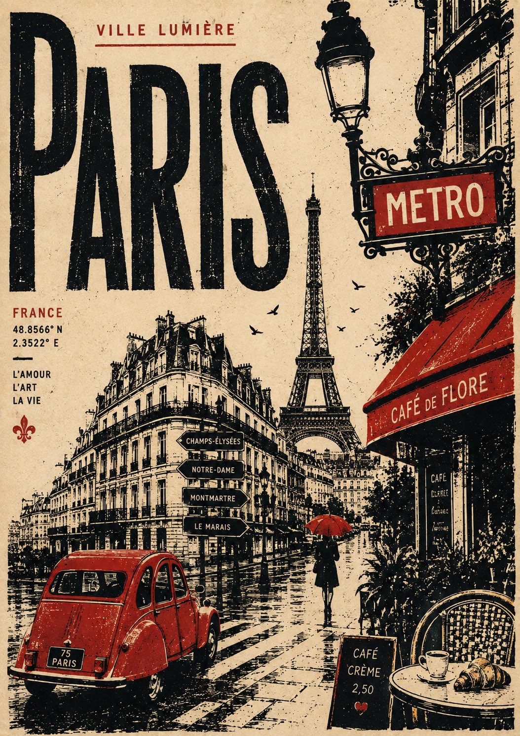 도시 빈티지 여행 포스터 — AI image prompt — GPT Image 2 — Vintage, Poster - 4