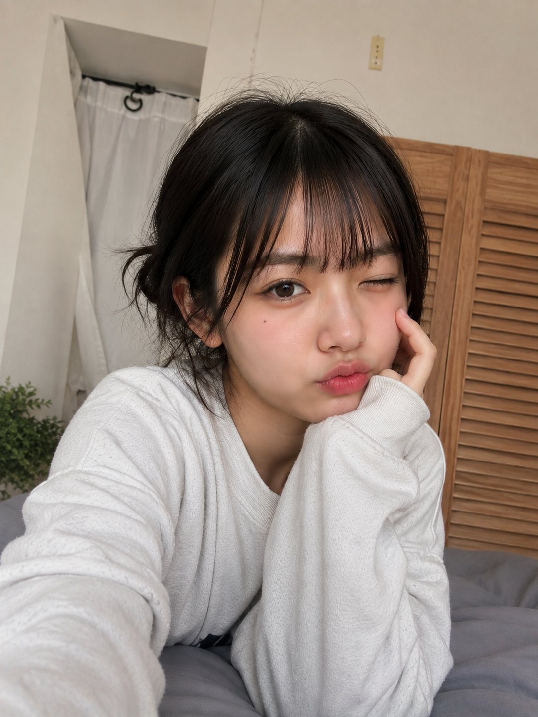 Cozy Bedroom Selfie of Young Woman — AI image prompt — GPT Image 2 — Portrait, Realistic - 2