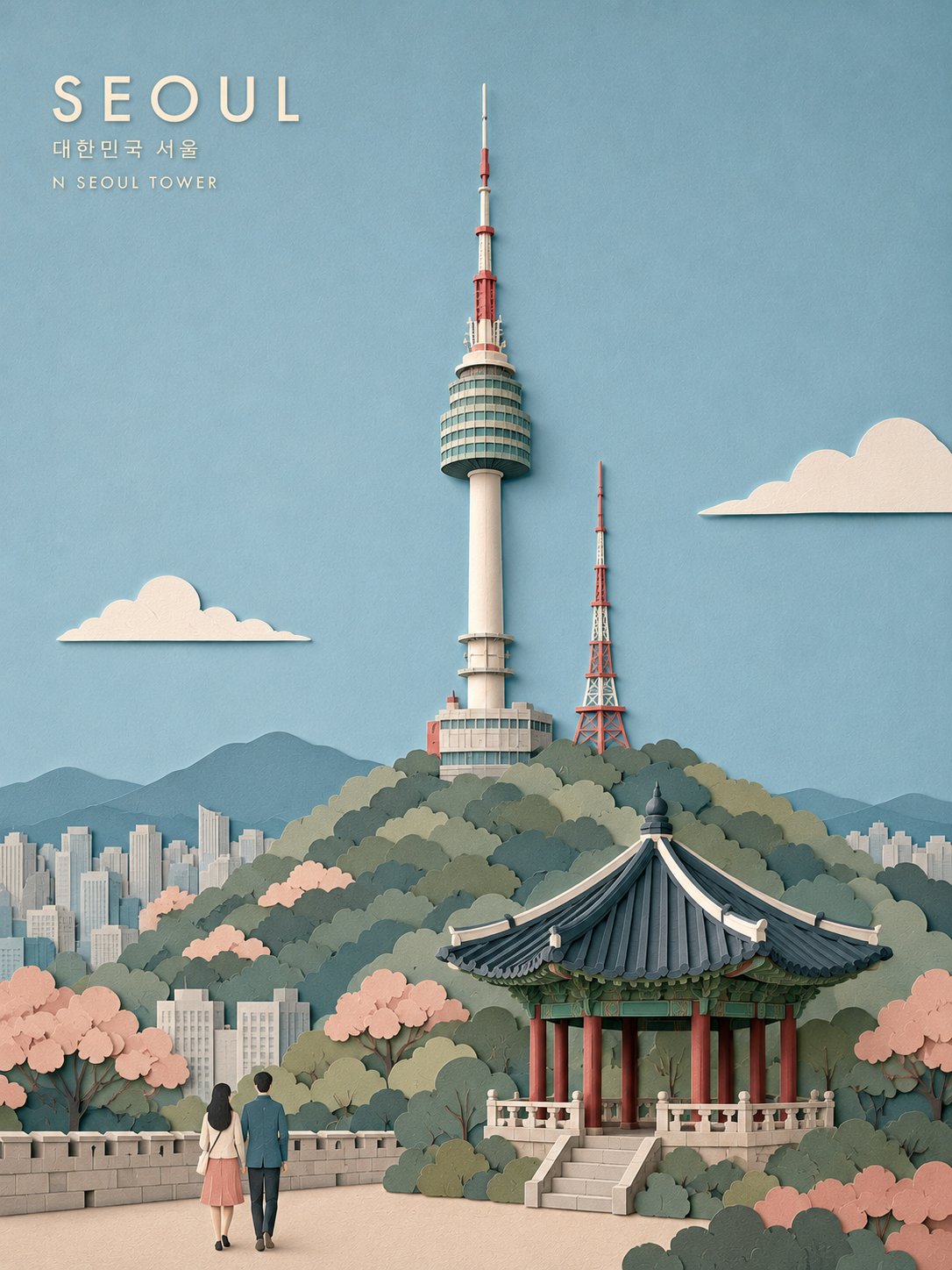 Layered Papercut Travel Poster — AI image prompt — GPT Image 2 — Cityscape, Architecture - 2