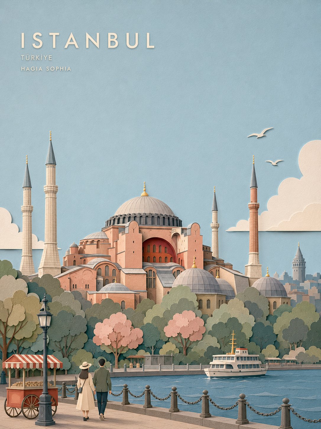 Layered Papercut Travel Poster — AI image prompt — GPT Image 2 — Cityscape, Architecture - 3