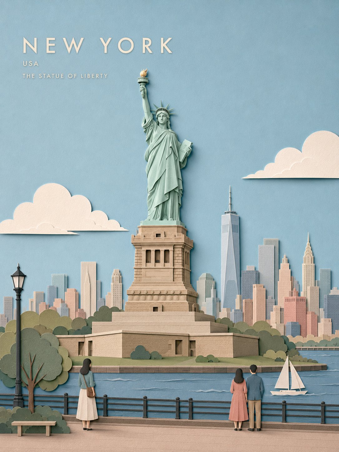 Layered Papercut Travel Poster — AI image prompt — GPT Image 2 — Cityscape, Architecture - 4