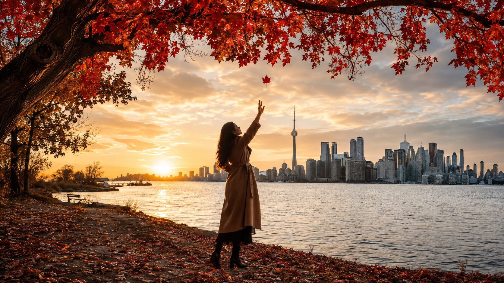 Toronto Autumn Leaf Golden Hour — AI image prompt — GPT Image 2 — Cinematic, Nature
