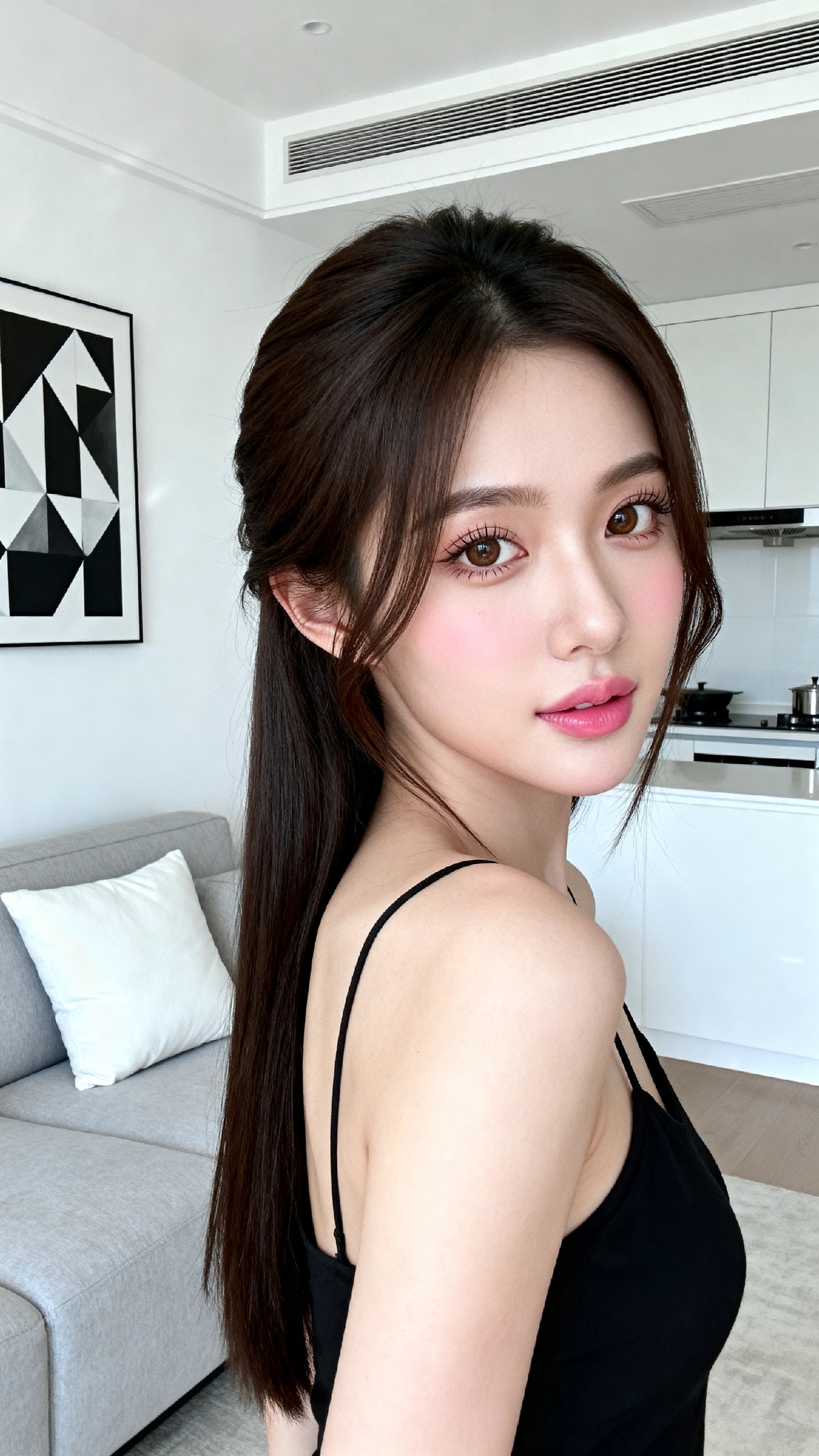 Young woman portrait in modern apartment — AI image prompt — Seedream 5 — Portrait, Cinematic - 2