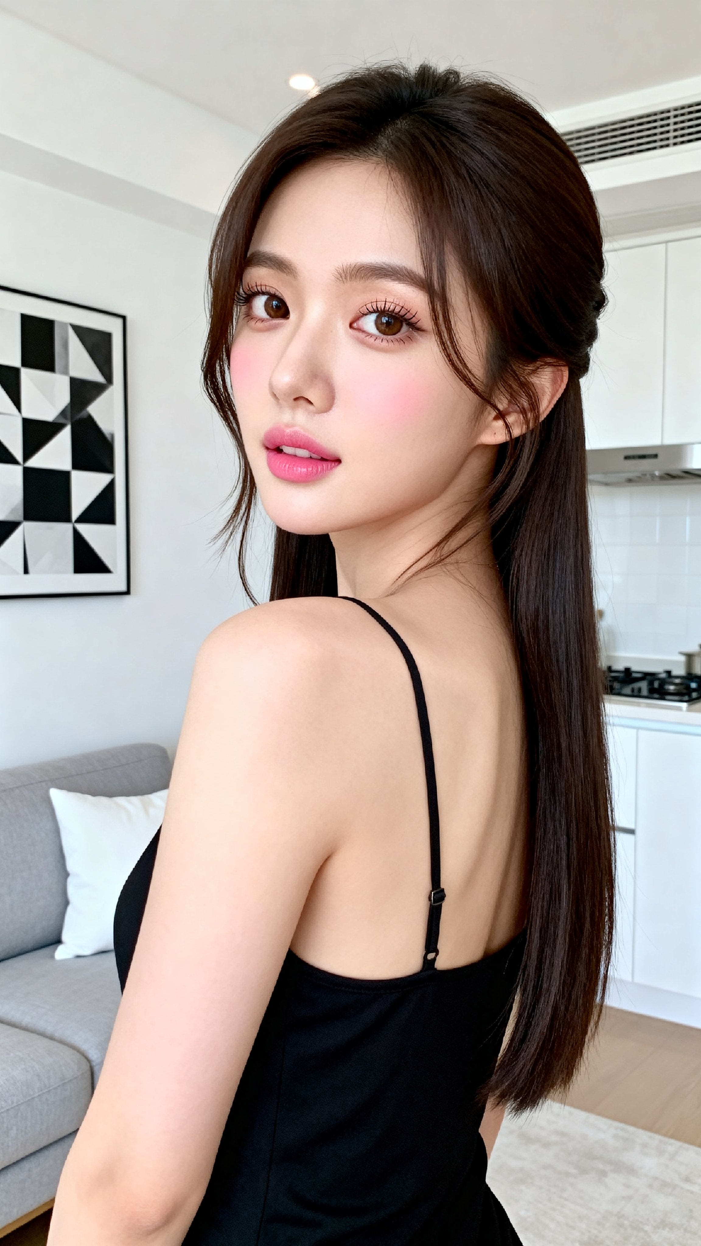 Young woman portrait in modern apartment — AI image prompt — Seedream 5 — Portrait, Cinematic - 4