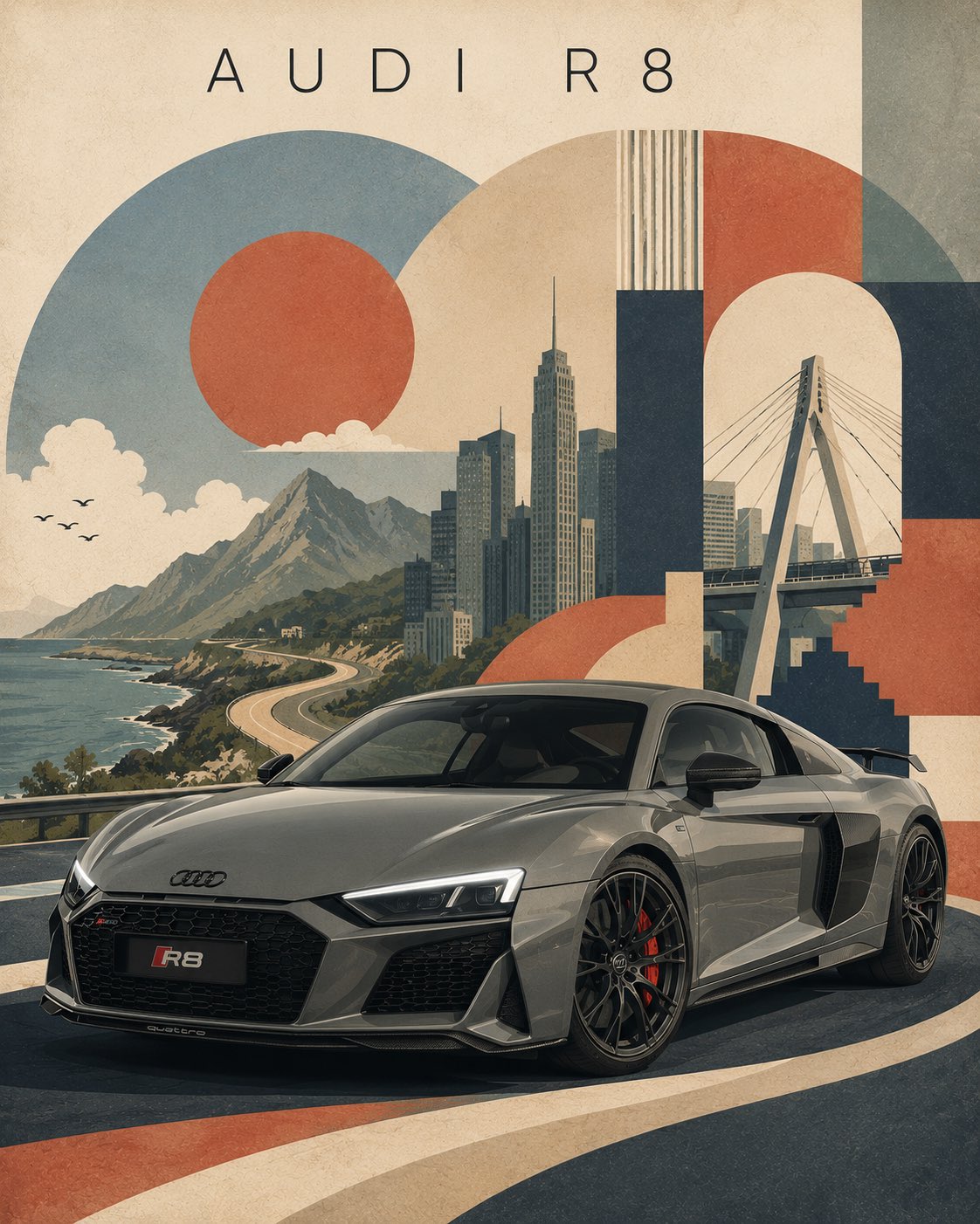 BMW M4 ヴィンテージ旅行ポスター — AI image prompt — GPT Image 2 — Poster, Vintage - 2