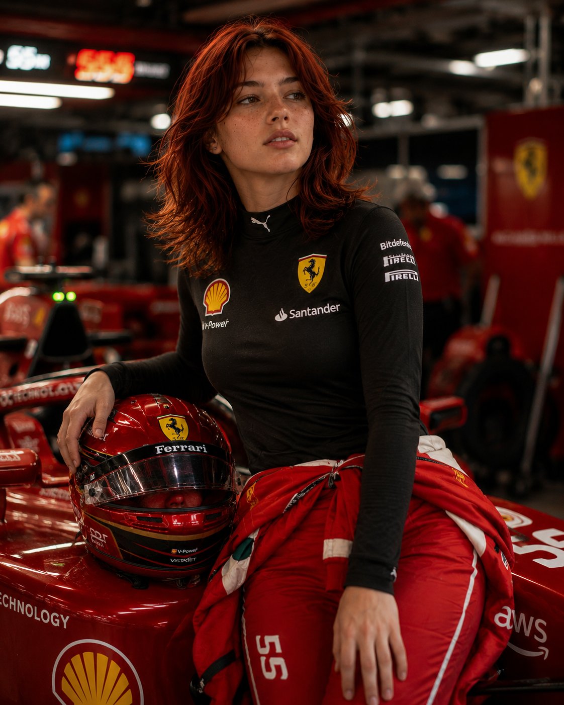 Ferrari Driver Celebrating Victory with Champagne — AI image prompt — GPT Image 2 — Realistic, Sports, Cinematic - 3