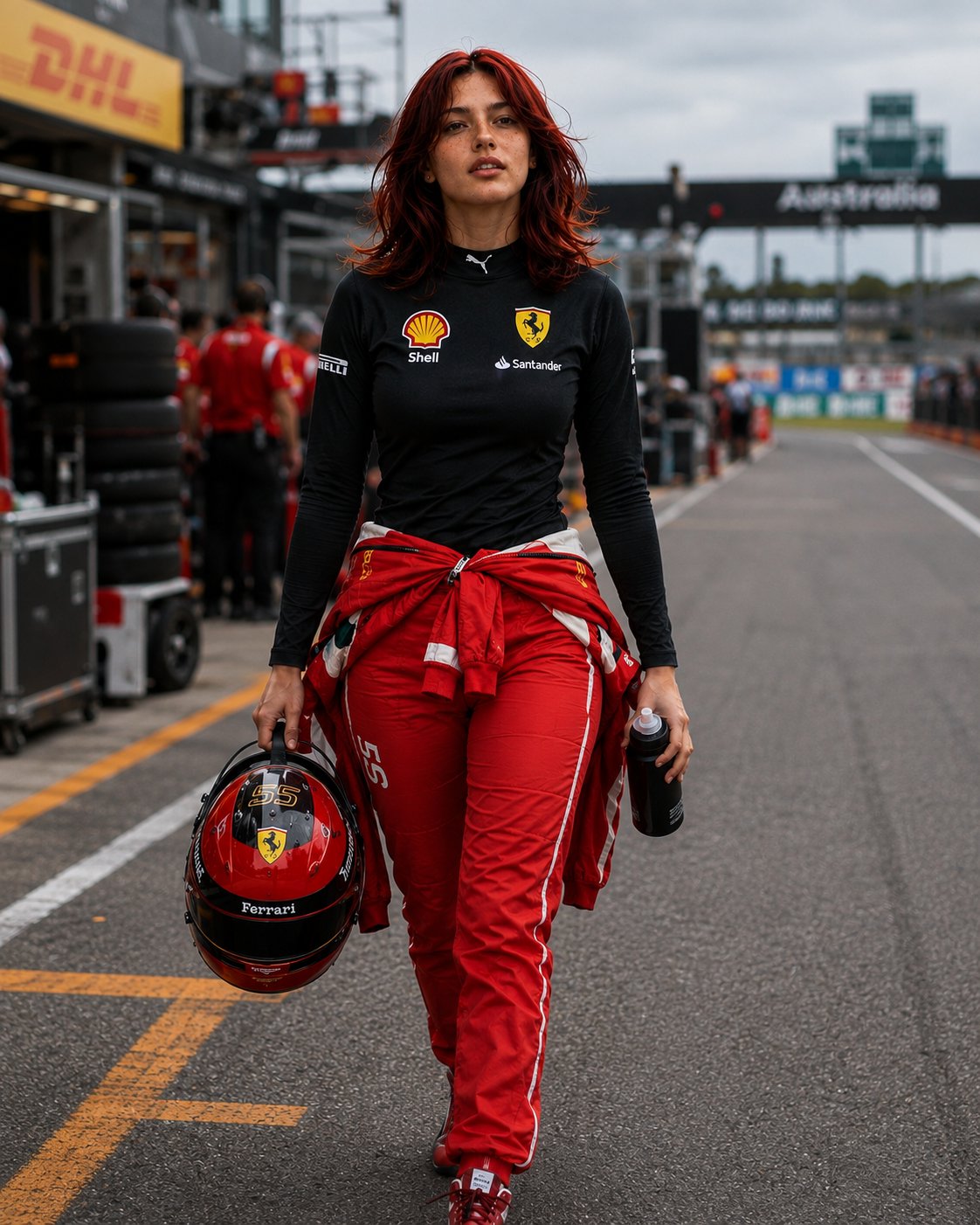 Ferrari Driver Celebrating Victory with Champagne — AI image prompt — GPT Image 2 — Realistic, Sports, Cinematic - 4