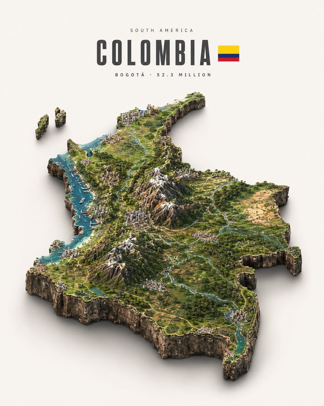 Country Diorama Editorial Poster — AI image prompt — GPT Image 2 — Surreal, Aerial, Realistic - 2