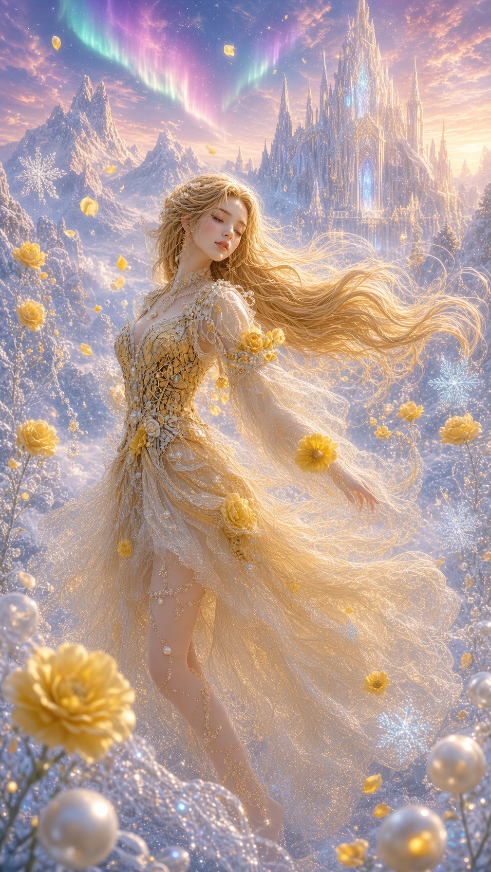아르누보 초원의 에테르 여신 — AI image prompt — Grok Imagine 2 — Fantasy, Ethereal, Surreal - 2