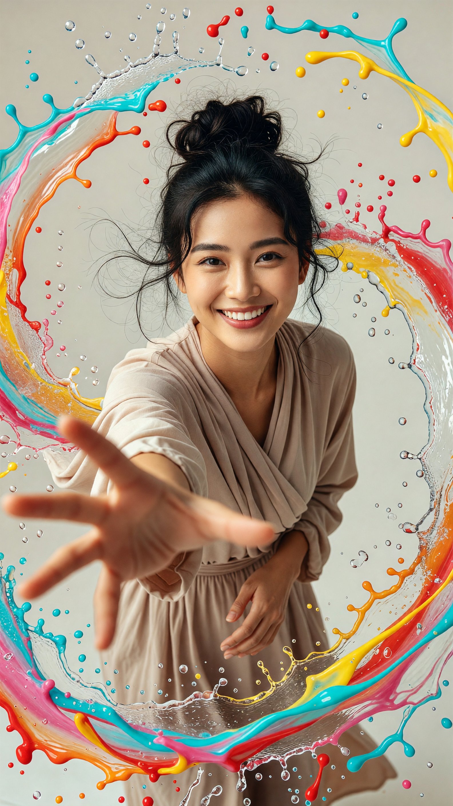 Dynamic Colorful Splash Portrait — AI image prompt — Grok Imagine 2 — Cinematic, Fantasy, Portrait - 2