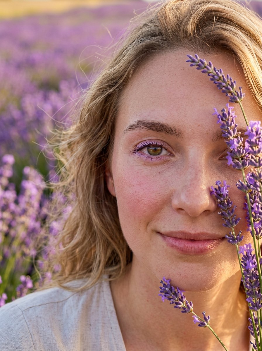 Macro Portrait in Lavender Field — AI image prompt — Nano Banana — Nature, Realistic, Macro - 2
