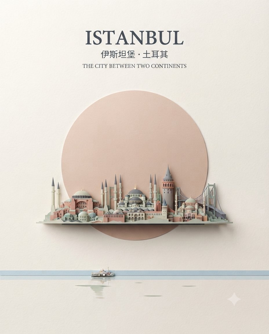 Minimalist Paper Sculpture Travel Poster — AI image prompt — Nano Banana Pro — Minimalist, Architecture, Poster - 2