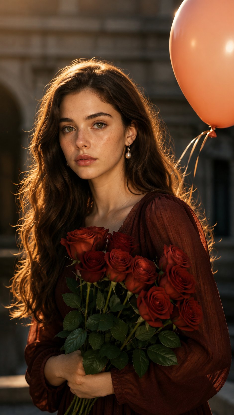 Ultra-realistic cinematic vertical portrait of a beautiful young woman standing gracefully outdoors  — AI image prompt — GPT Image 2