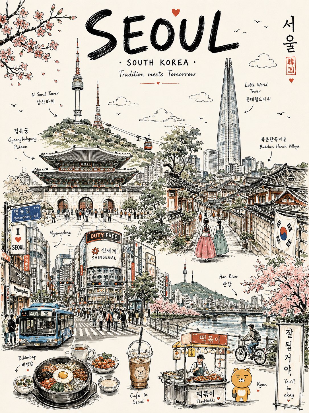 손으로 그린 여행 포스터 — AI image prompt — GPT Image 2 — Poster, Vintage - 3