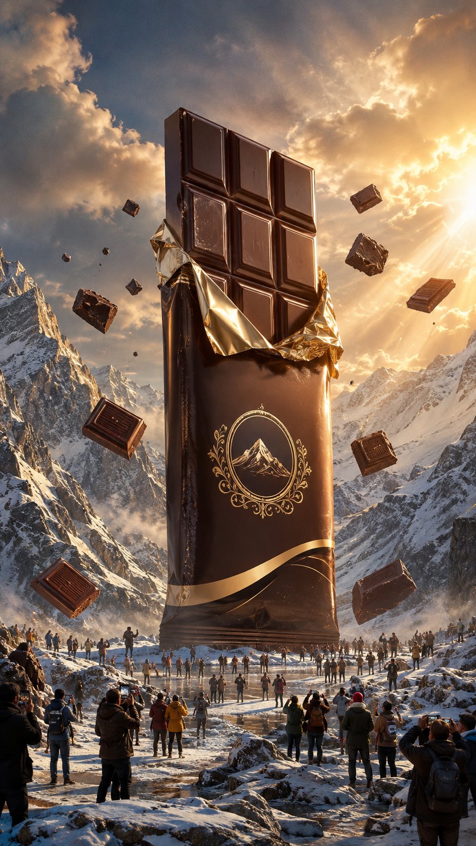 雪山の巨大チョコバー — AI image prompt — GPT Image 2 — Cinematic, Food, Advertising - 2