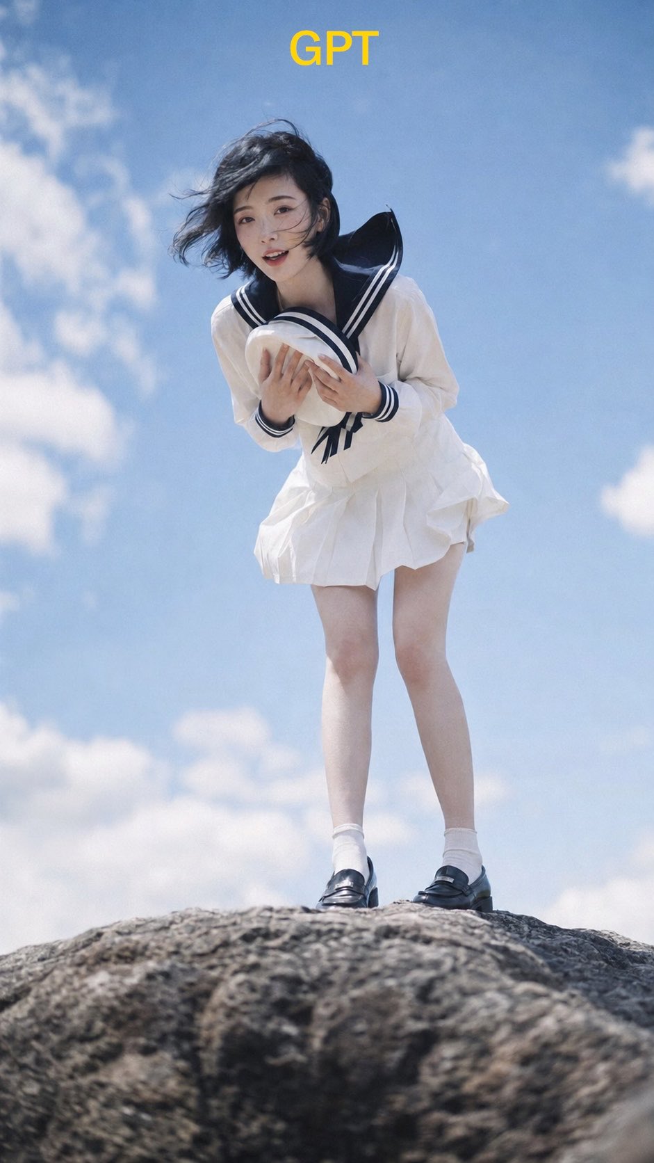 Showa Retro Girl on Rock — AI image prompt — Seedream 5 — Cinematic, Character - 2