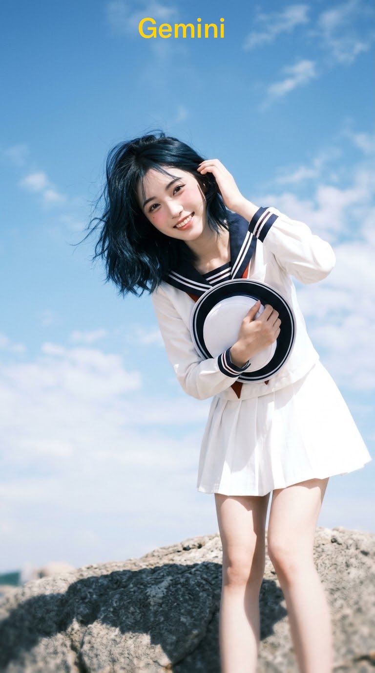 Showa Retro Girl on Rock — AI image prompt — Seedream 5 — Cinematic, Character - 4