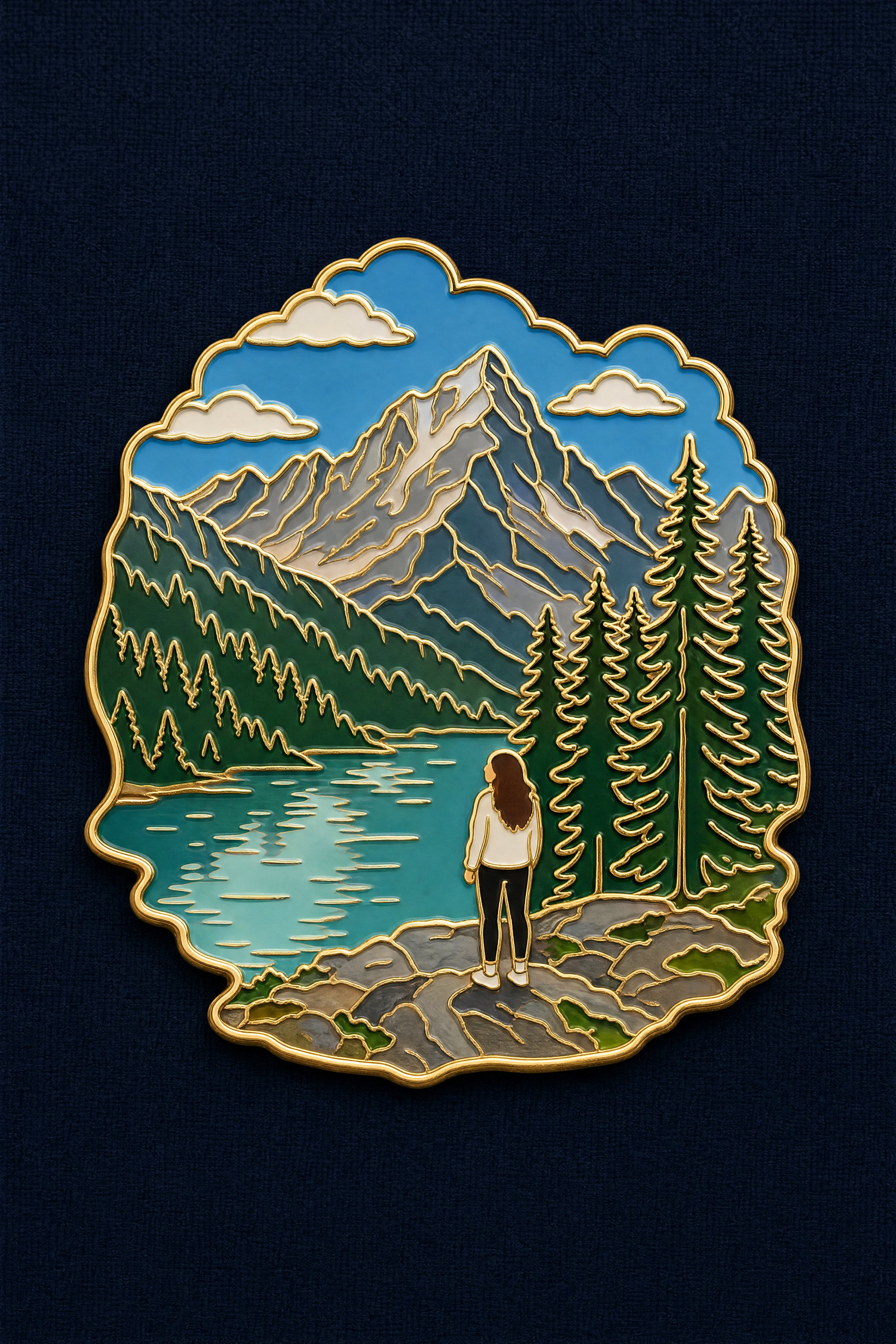 Travel Souvenir Enamel Pin Badge — AI image prompt — GPT Image 2 — Minimalist, Landscape - 2