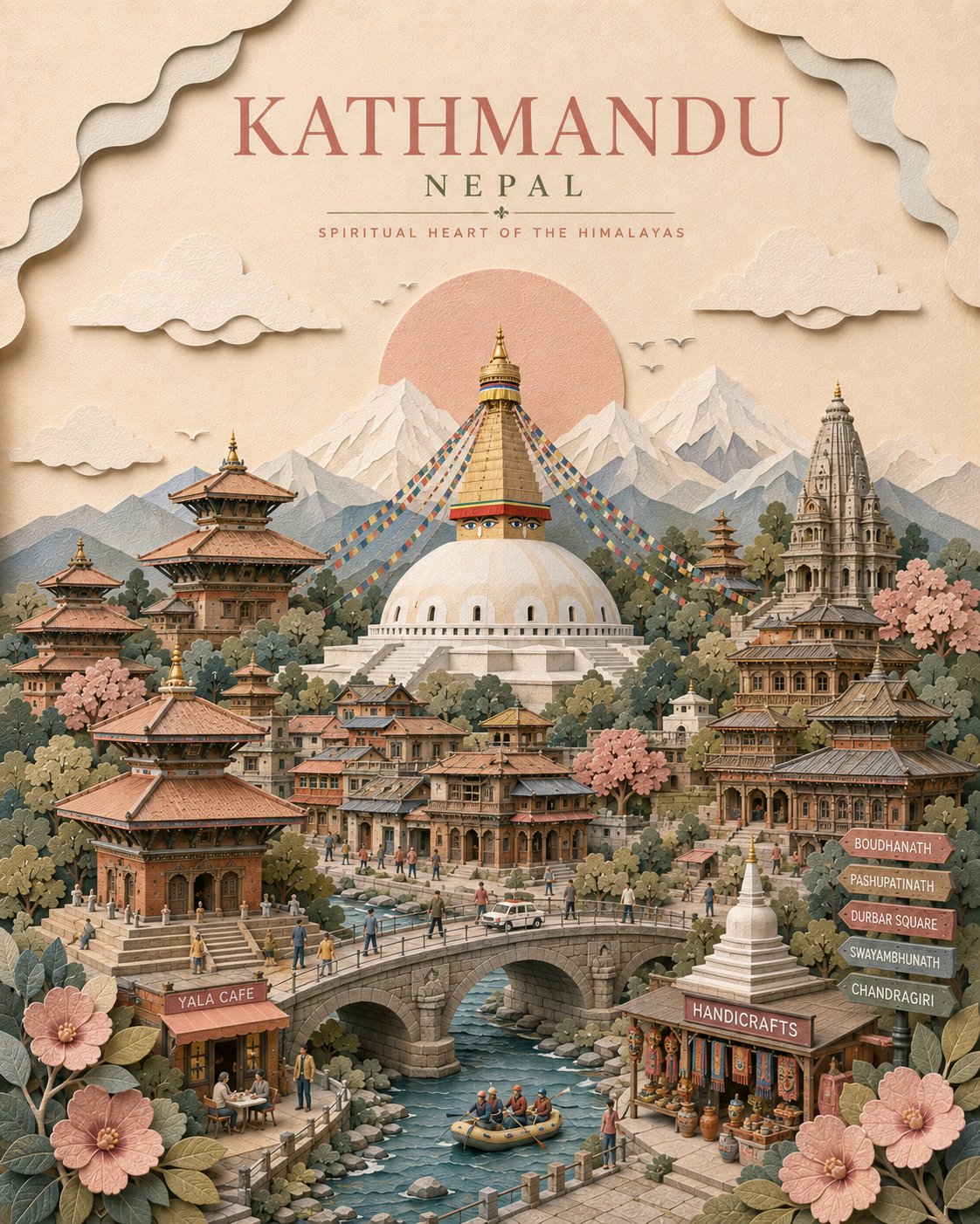 Layered Paper-Cut Travel Poster — AI image prompt — GPT Image 2 — Architecture, Cityscape - 4