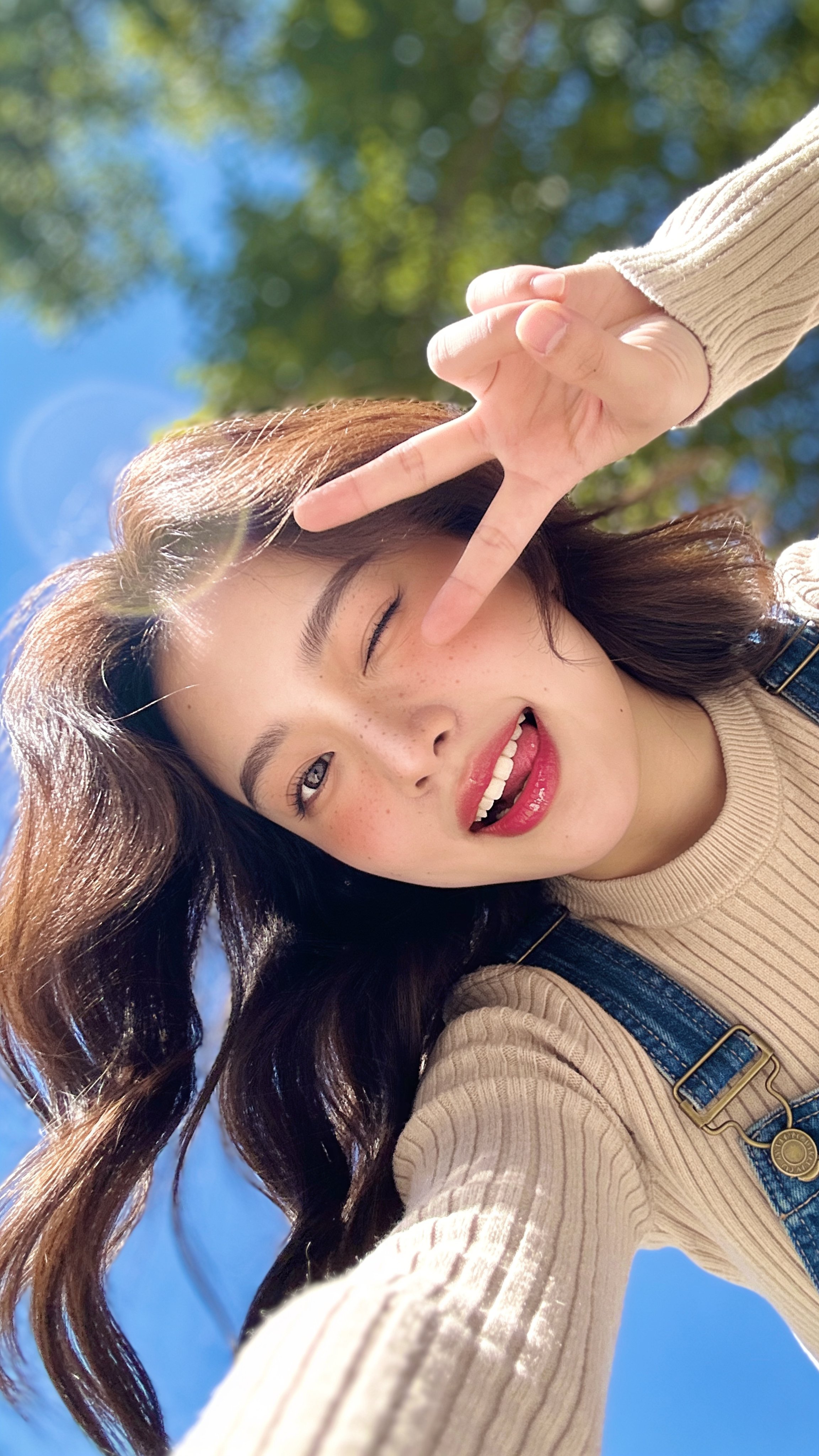 Playful Selfie of Young Woman Outdoors — AI image prompt — Seedream 5 — Cinematic, Portrait - 3