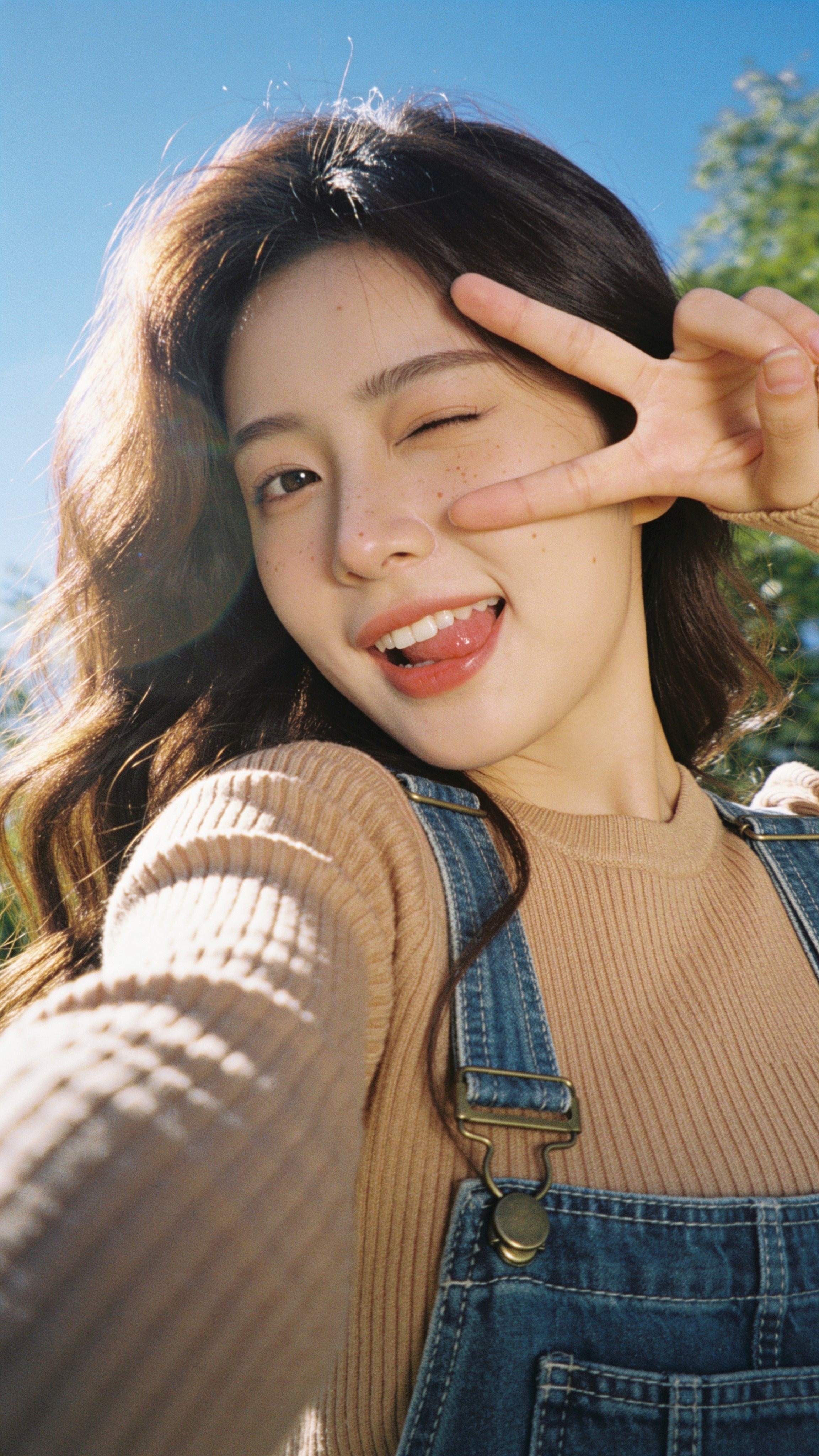 Playful Selfie of Young Woman Outdoors — AI image prompt — Seedream 5 — Cinematic, Portrait - 4