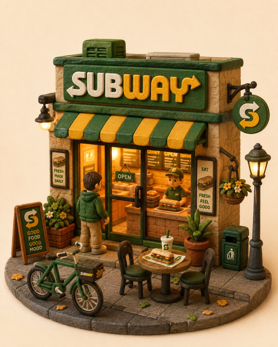 黏土迷你店面立体模型 — AI image prompt — GPT Image 2 — 3D Render - 3