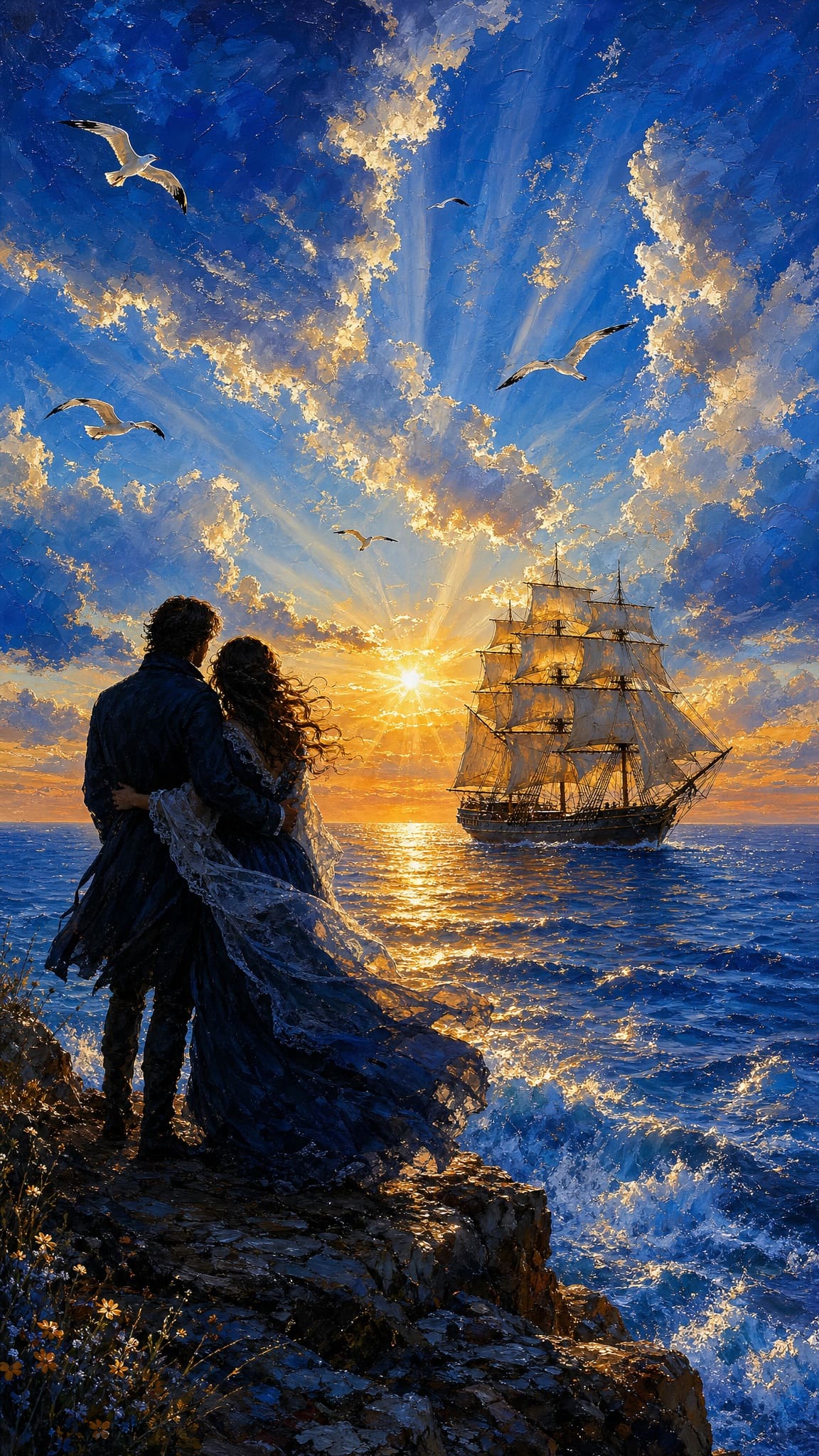 海上的金色光芒 — AI image prompt — GPT Image 2 — Nature, Dramatic, Digital Art - 2