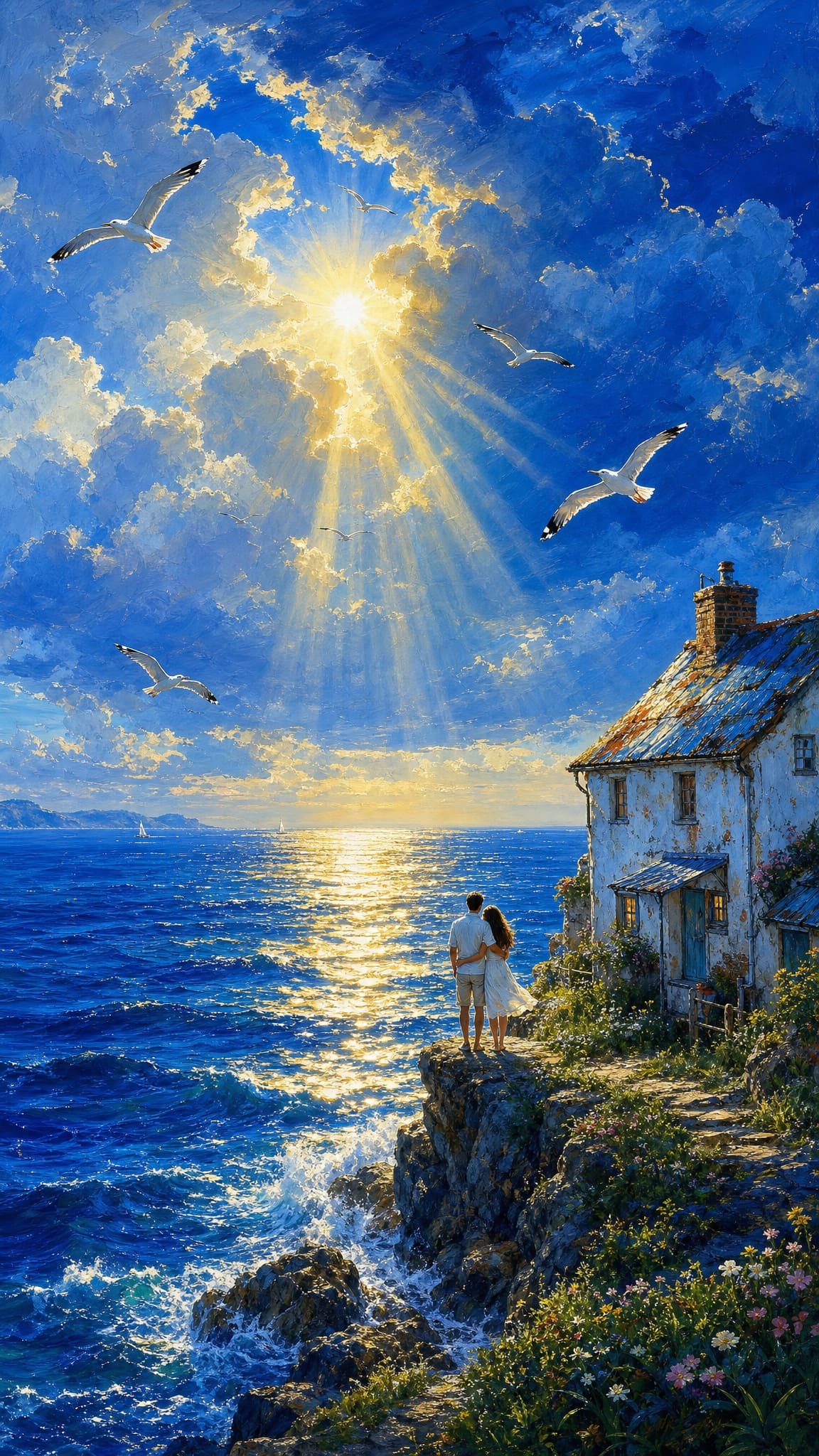 海上的金色光芒 — AI image prompt — GPT Image 2 — Nature, Dramatic, Digital Art - 3