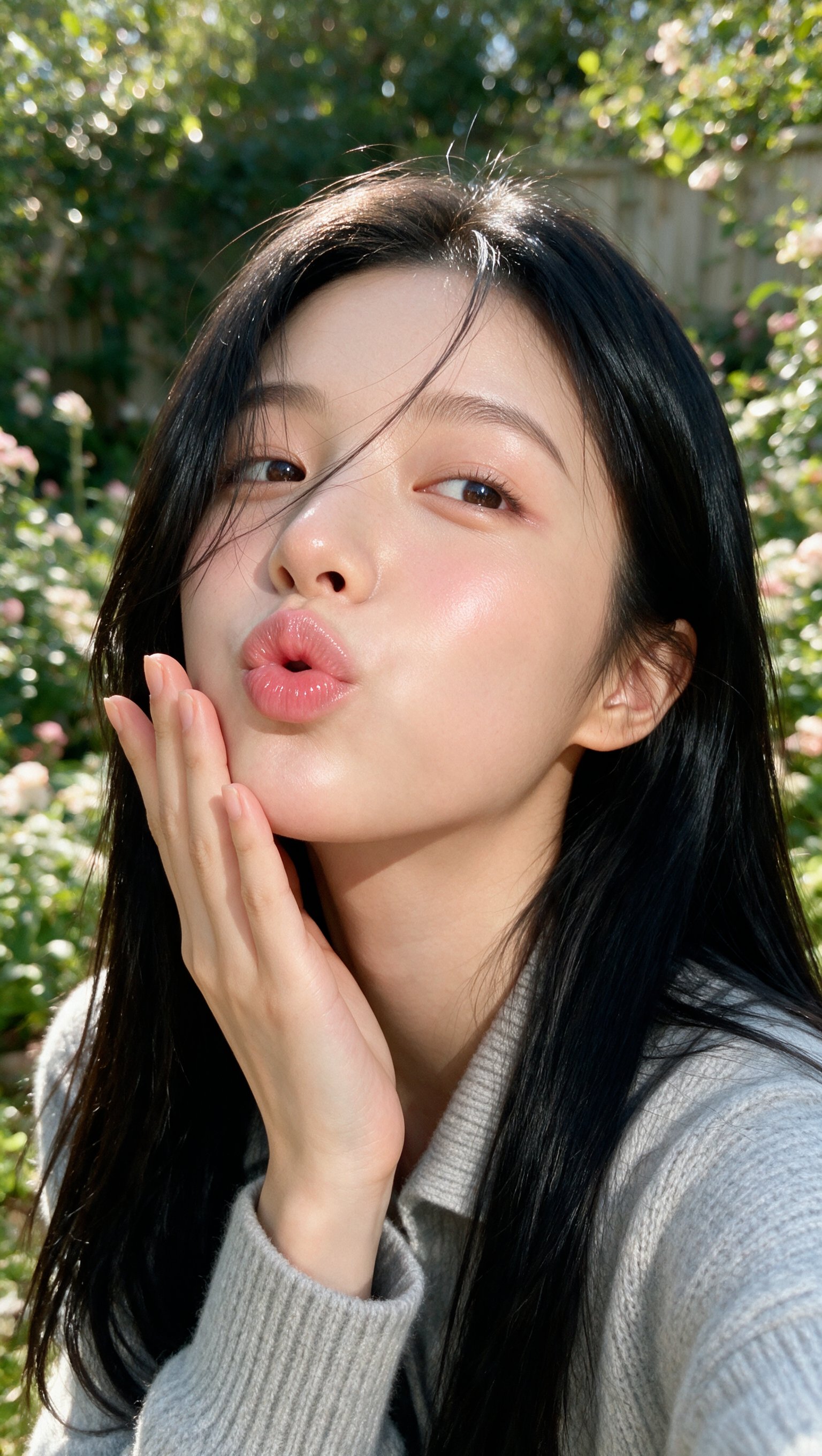 자연광 속 장난기 어린 초상 — AI image prompt — Seedream 5 — Character, Realistic, Portrait - 1