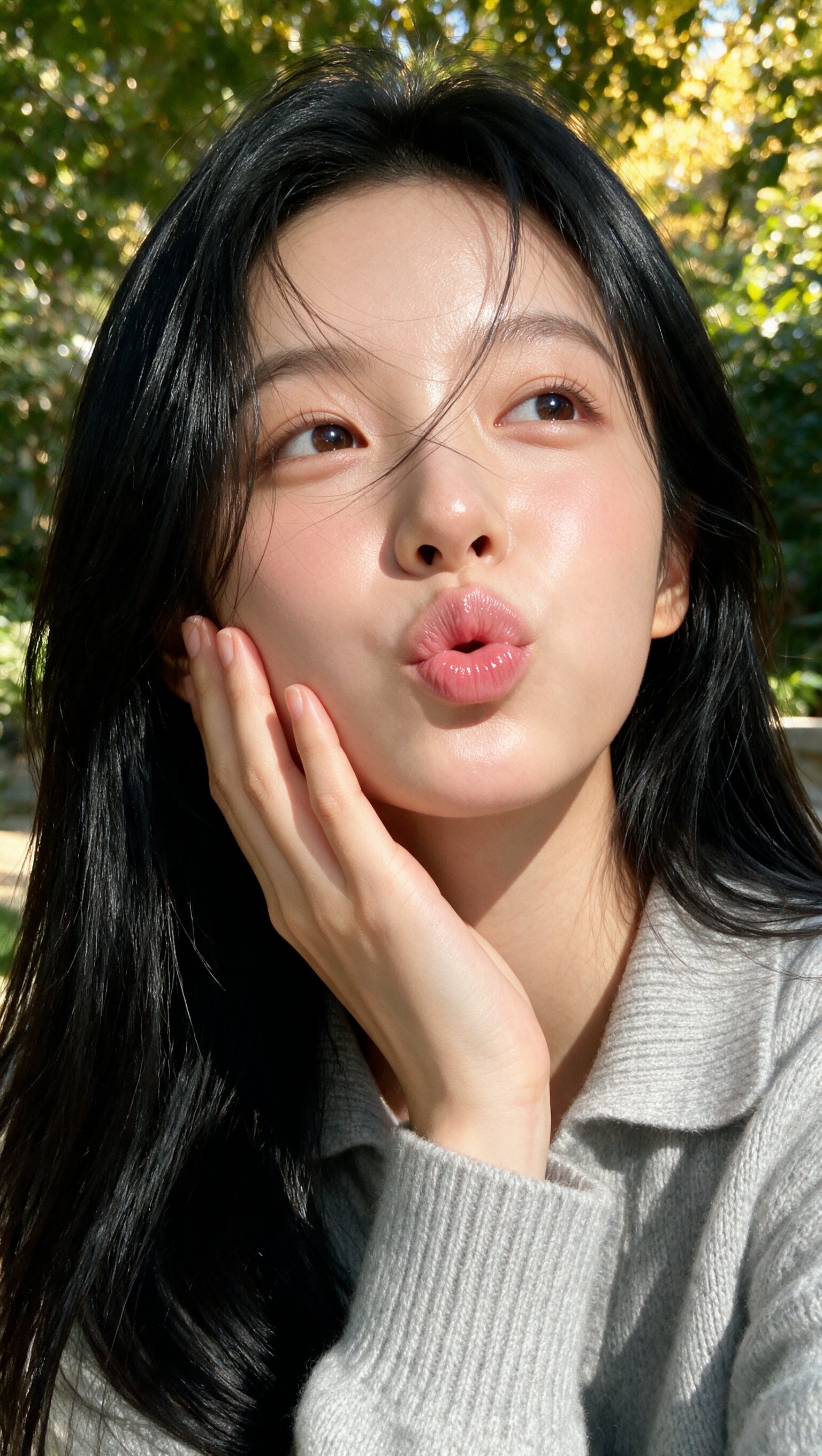 자연광 속 장난기 어린 초상 — AI image prompt — Seedream 5 — Character, Realistic, Portrait - 4