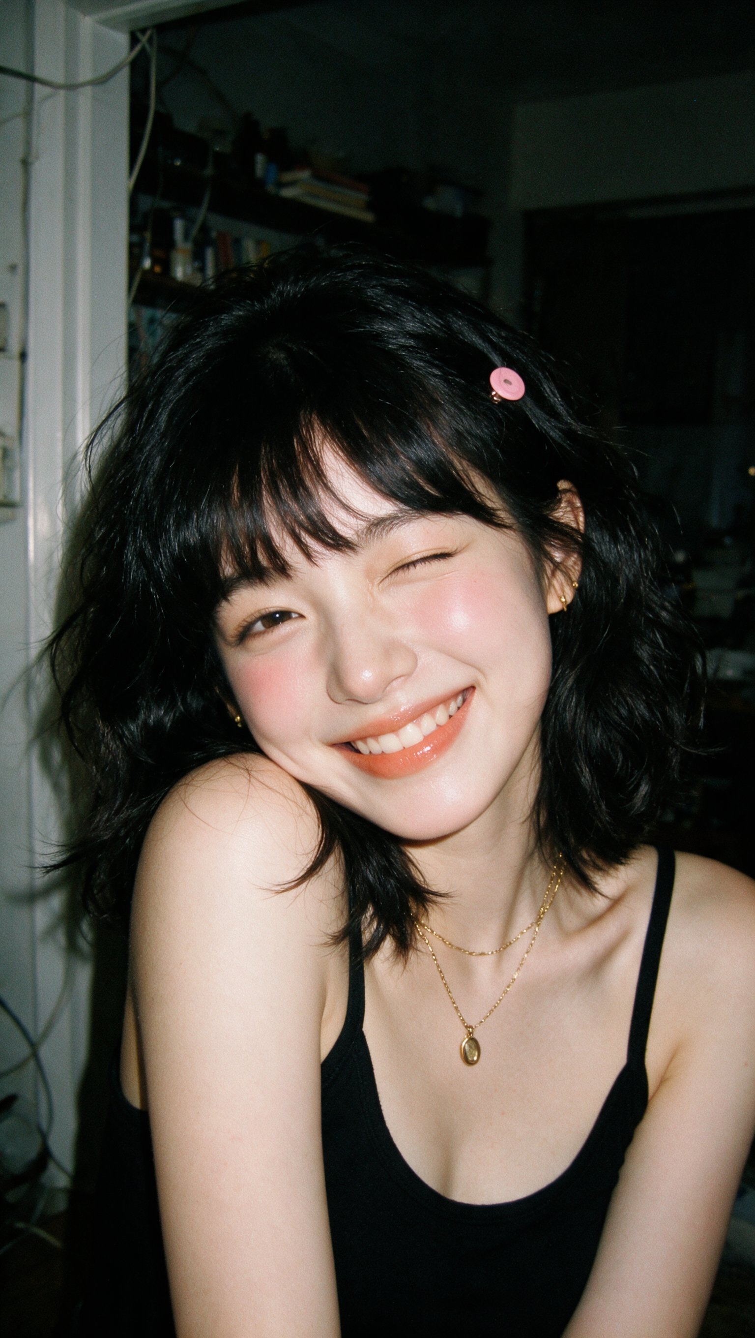 Playful Portrait with Film Grain — AI image prompt — Seedream 5 — Character, Realistic, Portrait - 3