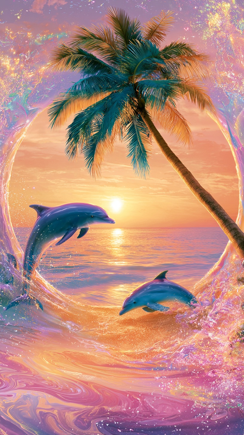 Tropical Paradise Circular Portal Scene — AI image prompt — Seedream 5 — Nature, Digital Art, Ethereal - 2