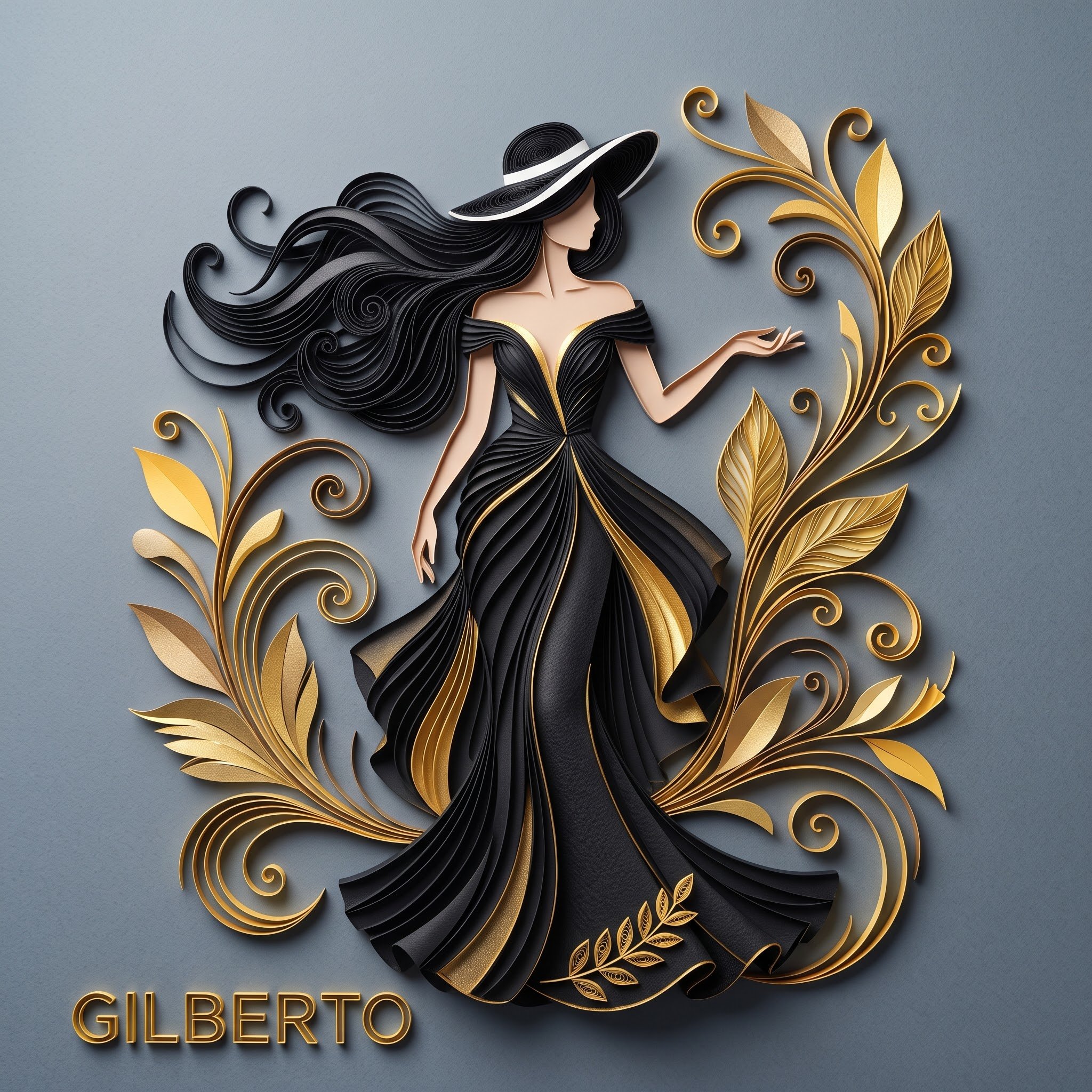Paper Quilling Haute Couture Fashion — AI image prompt — Nano Banana — Digital Art, 3D Render, Fashion - 4