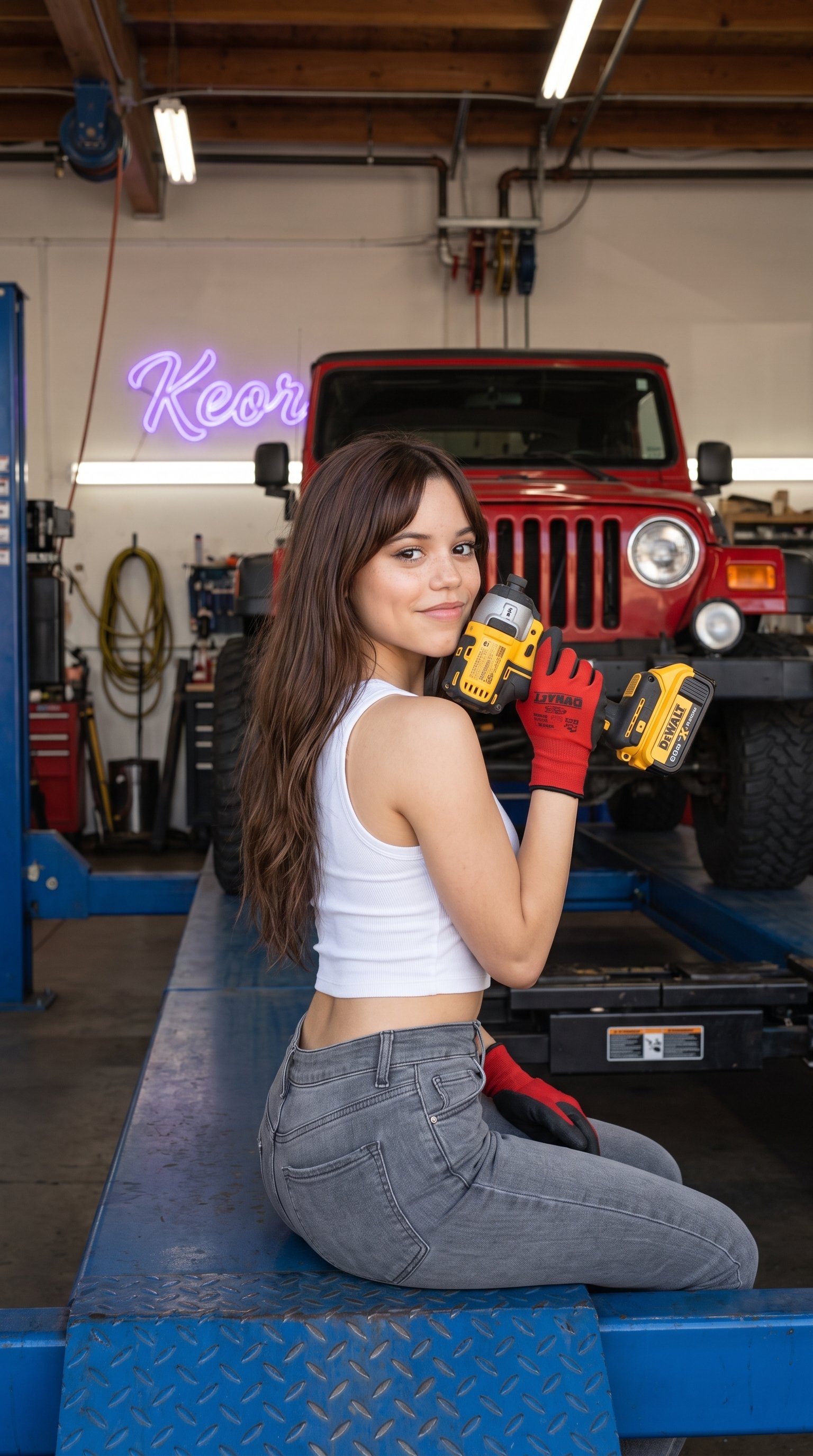 Mechanic Woman with Power Tool — AI image prompt — Nano Banana Pro — Character, Realistic, Portrait - 3