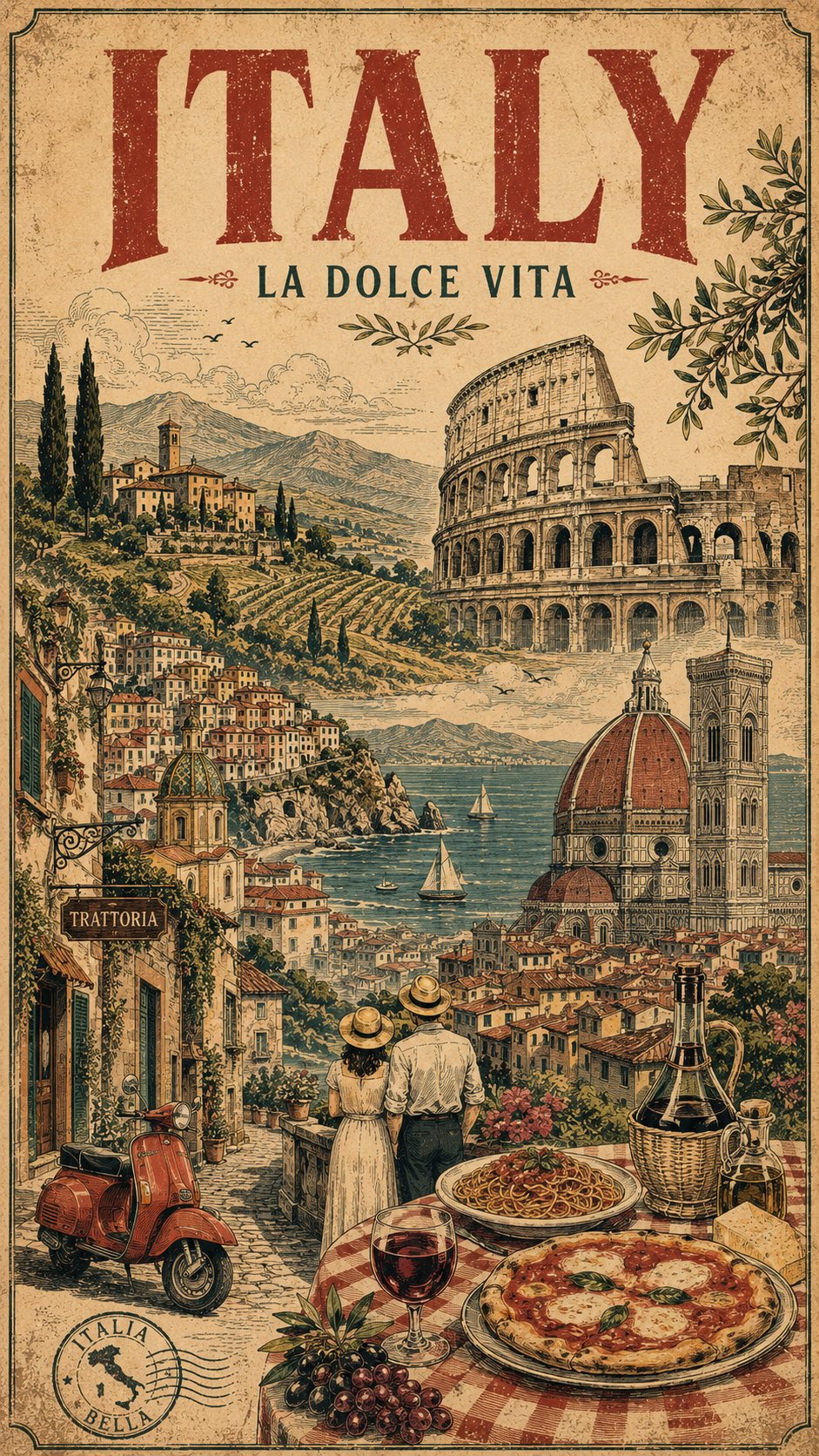 ヴィンテージ旅行ポスターコラージュ — AI image prompt — Nano Banana Pro — Poster, Vintage - 2