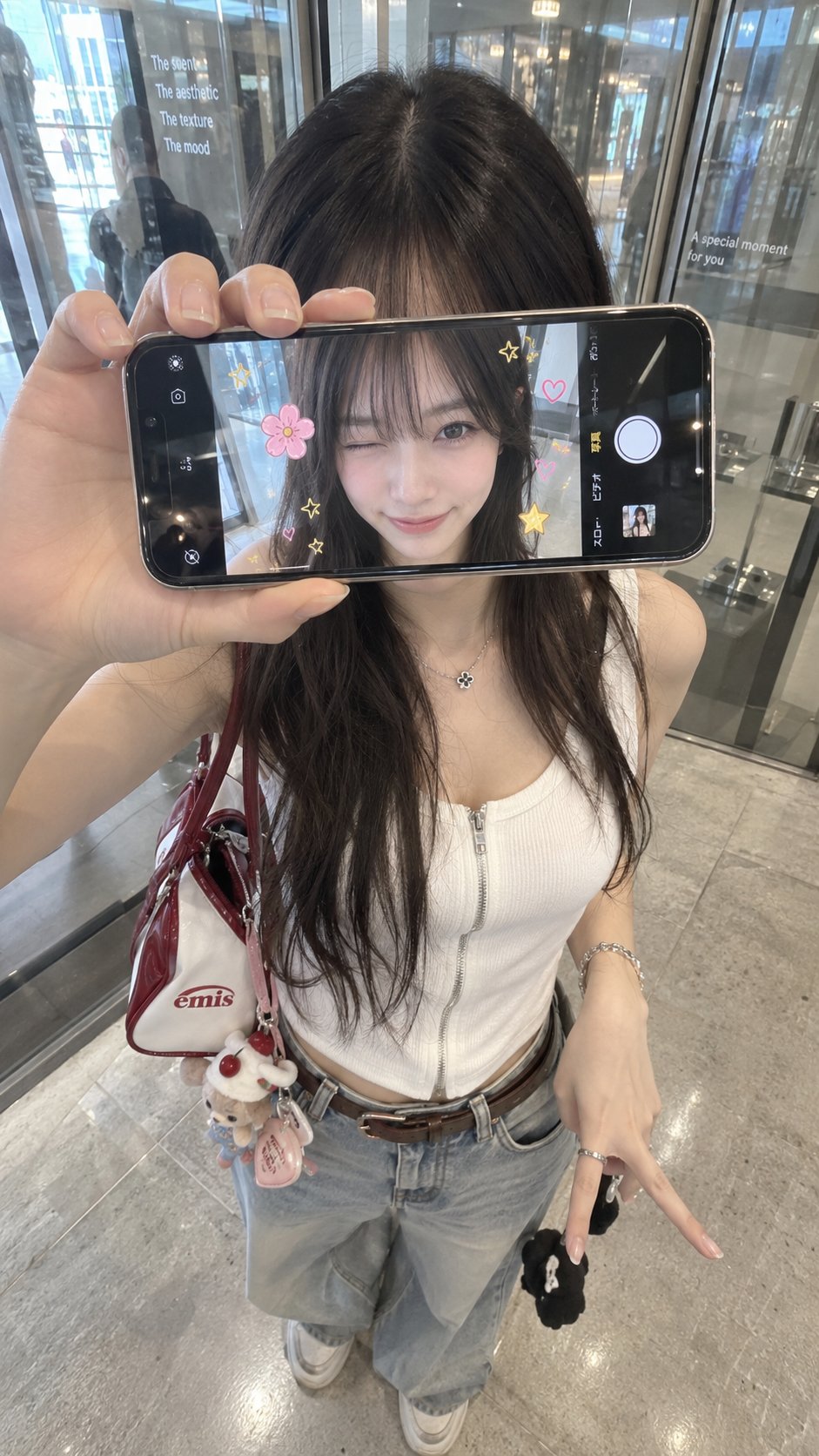 Ultra-realistic iPhone creative portrait, identity preserved exactly from reference image.  Young wo — AI image prompt — GPT Image 2.5
