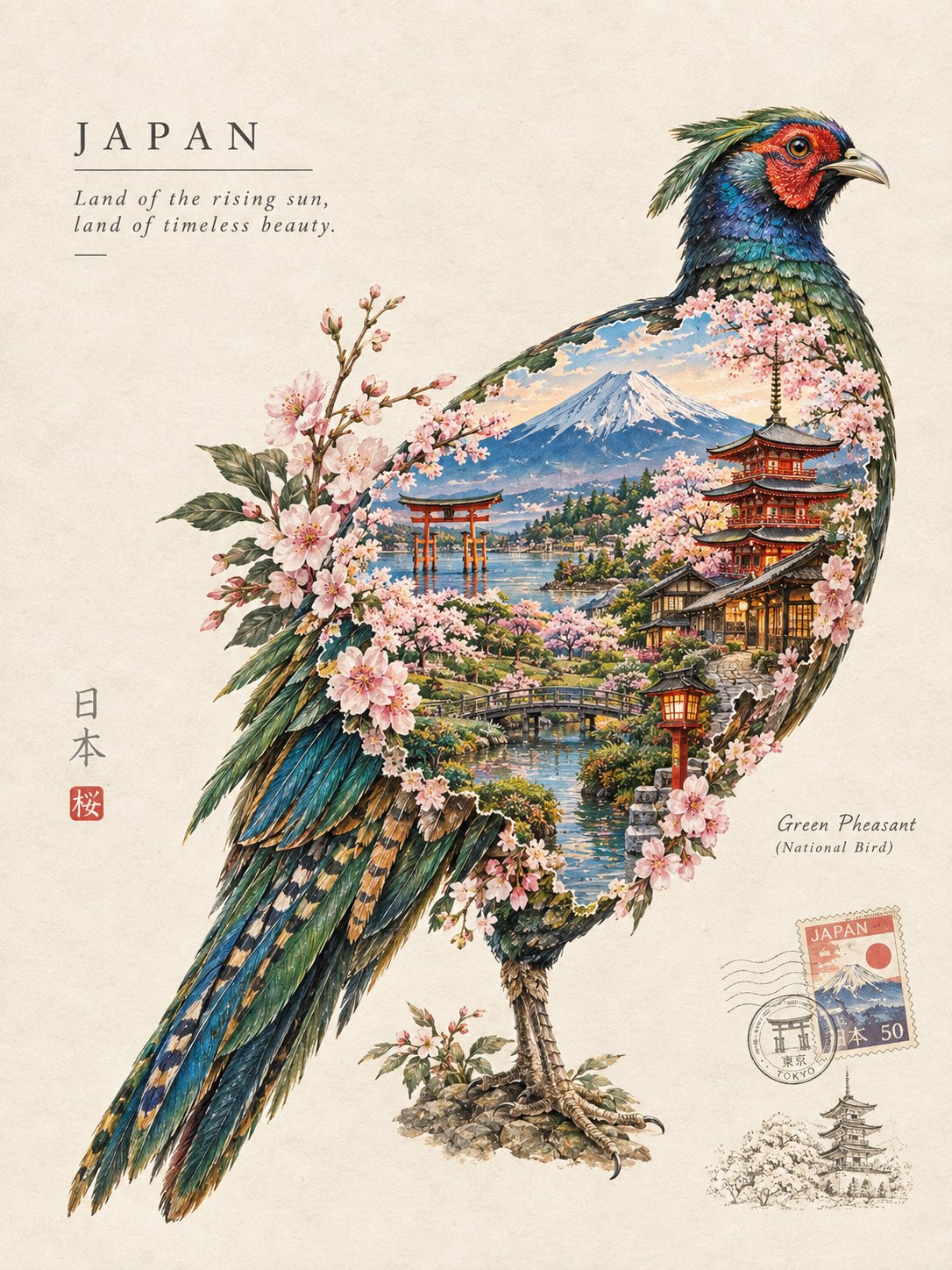 National Bird Country Map Illustration — AI image prompt — GPT Image 2 — Surreal, Digital Art, Fantasy - 3