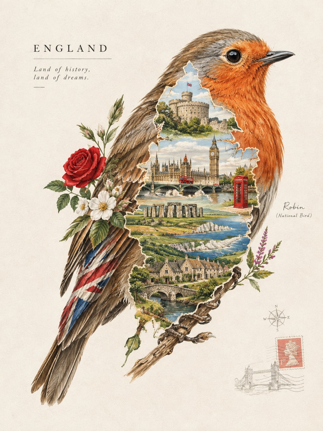 National Bird Country Map Illustration — AI image prompt — GPT Image 2 — Surreal, Digital Art, Fantasy - 4