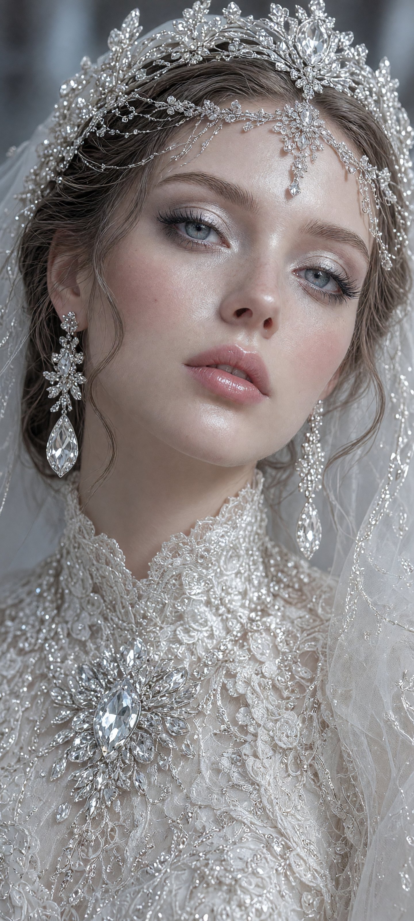 Ethereal Ice Crystal Victorian Bride Portrait — AI image prompt — Grok Imagine 2 — Cinematic, Fashion, Ethereal - 2